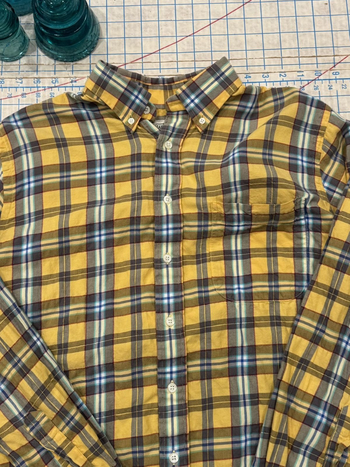 Gitman Bros. Gitman Bros Yellow Plaid Button Up Shirt Mens Size Large Size US L / EU 52-54 / 3 - 5 Thumbnail