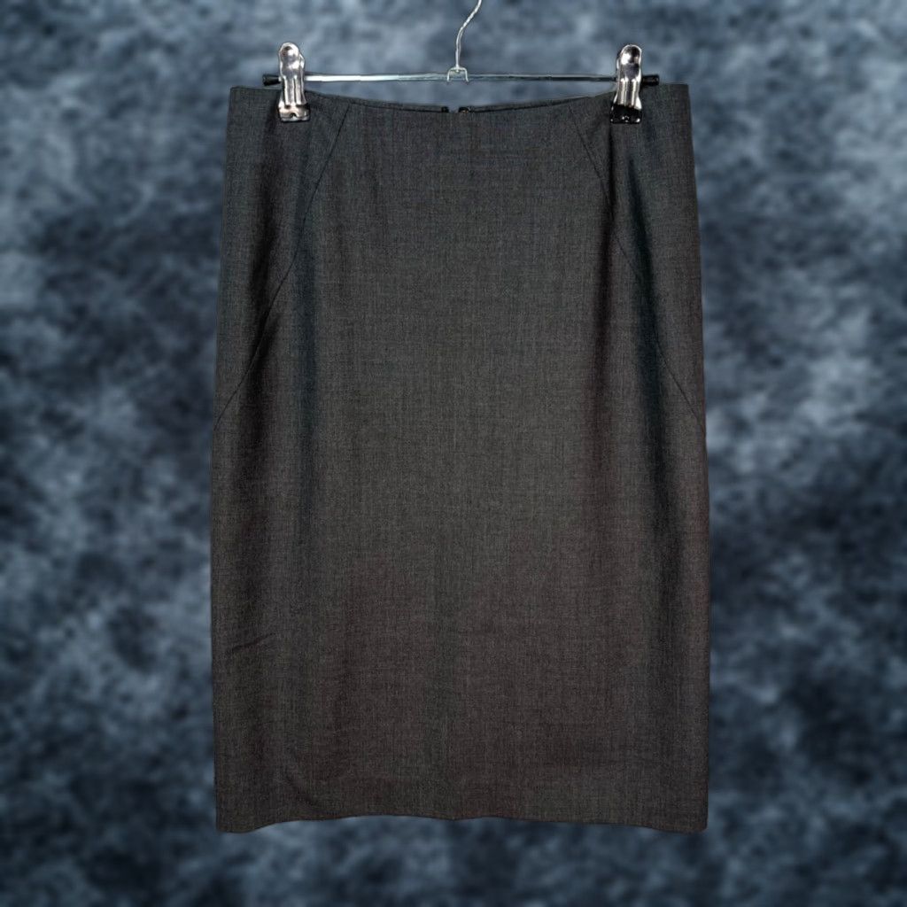 Theory Theory Womens 00 Grey Wool Pencil Skirt Midi Casual Office Dressy - Mens Womens Girls Boys? Size 24" / US 00 / IT 34 - 1 Thumbnail