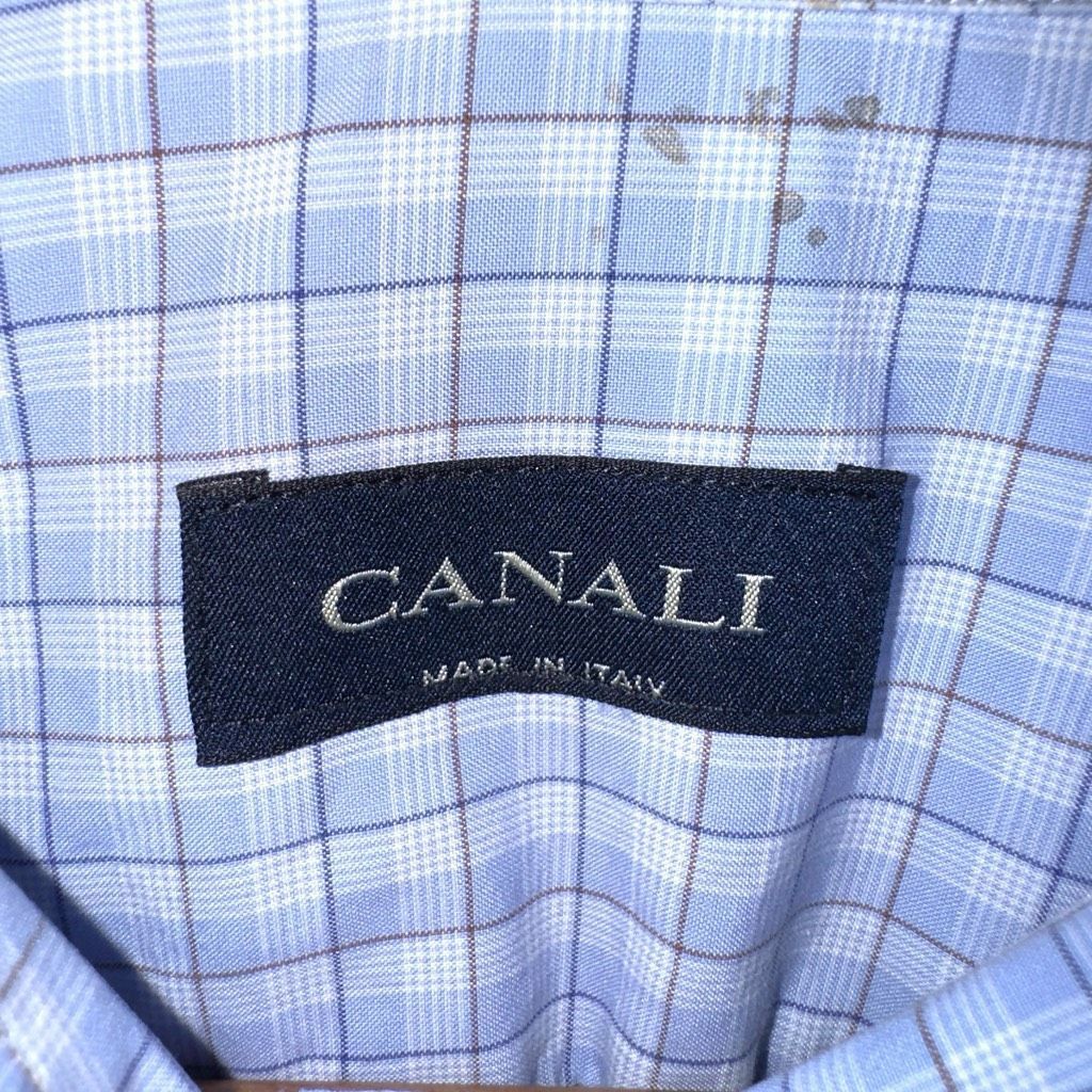 Canali Canali Blue Made in Italy Button Down Dress Shirt Size 16 Size US M / EU 48-50 / 2 - 2 Thumbnail