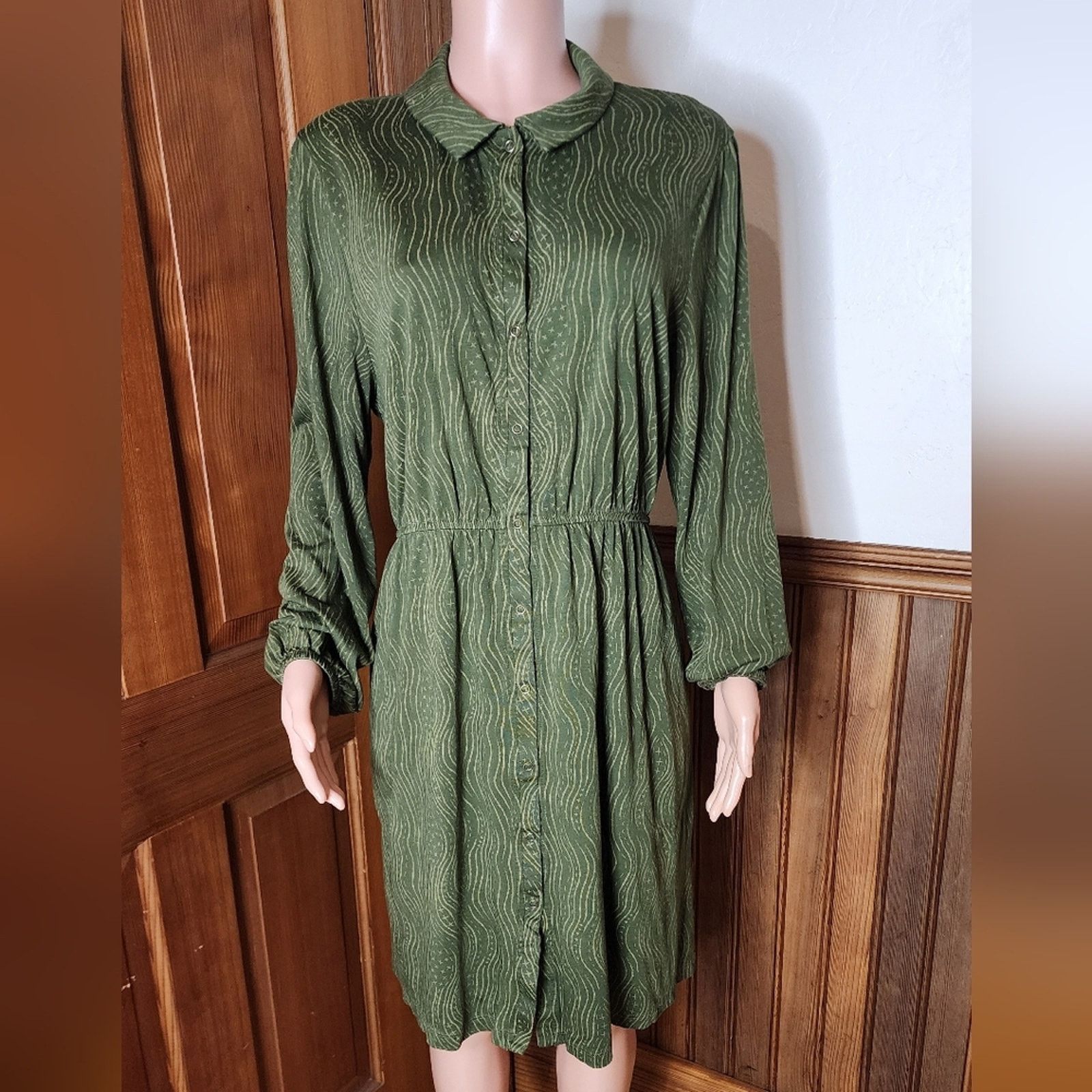 Gudrun Sjoden NWOT Gudrun Sjoden Green Collared Shirt Dress XL Size XL / US 12-14 / IT 48-50 - 1 Thumbnail