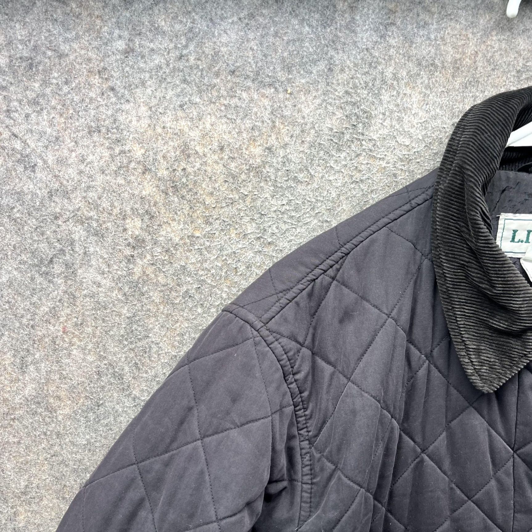 Vintage LL Bean Jacket Womens Large Gray Quilted Corduroy Collar Snap Insulated Coat Size L / US 10 / IT 46 - 6 Thumbnail