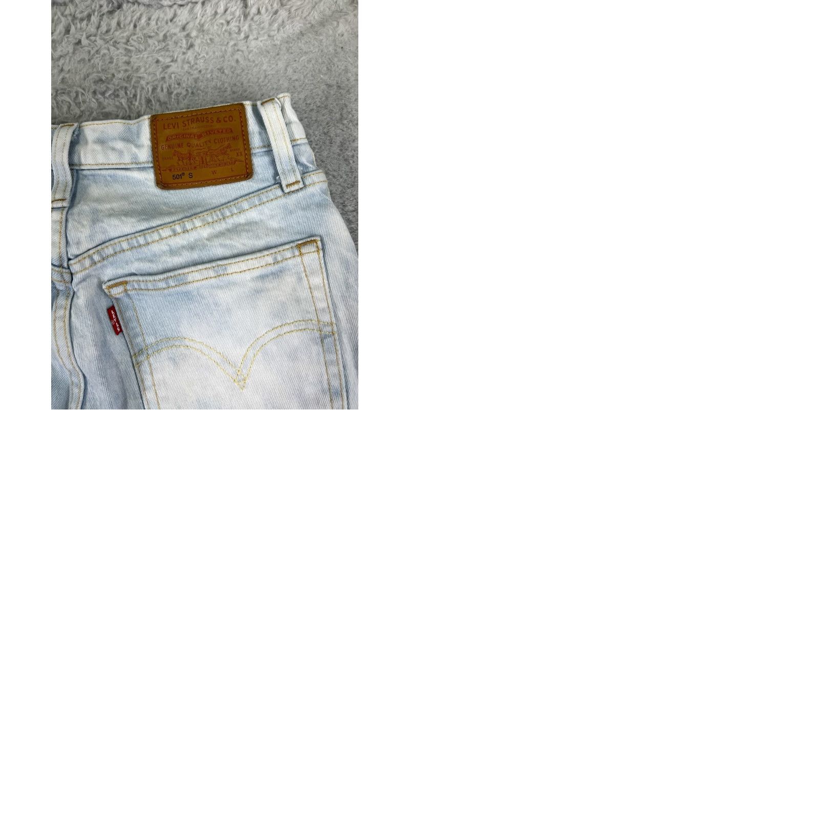 Levi's Levis Jeans Adult 25 Blue Denim 501 Skinny Button Big E Premium Acid Wash Size 42" / US 20 - 11 Thumbnail