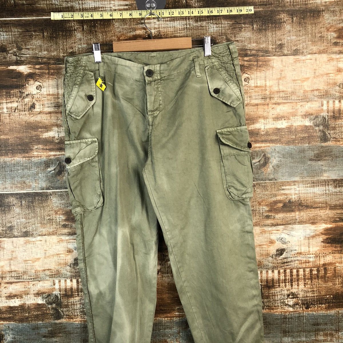 Japanese Brand DL Japanese Brand Green Cargo Multipocket Pants #C645 Size US 33 - 2 Thumbnail