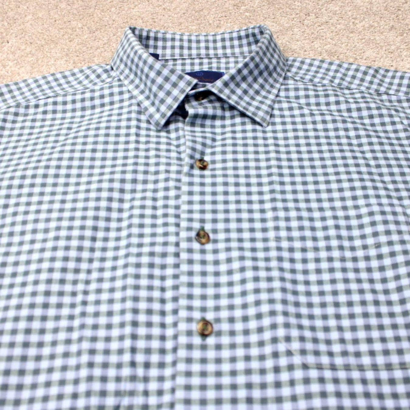 David Donahue David Donahue Shirt Mens 2XL XXL Blue Plaid 100% Cotton Long Sleeve Button Up Size US XXL / EU 58 / 5 - 5 Thumbnail