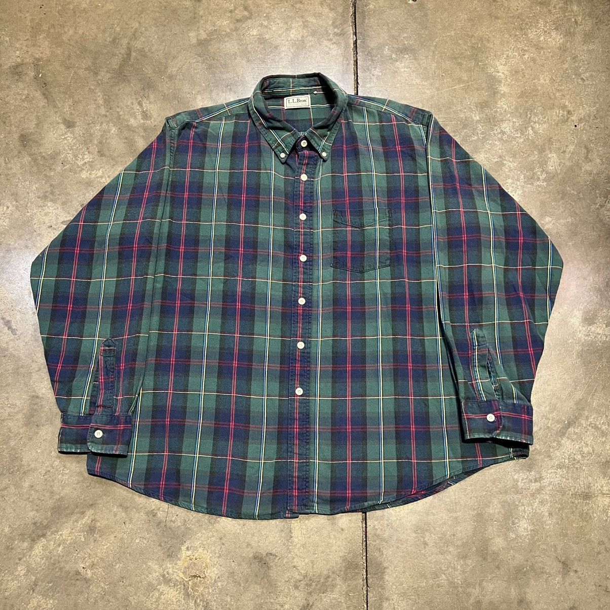 L.L. Bean Vintage LL Bean Plaid Flannel Shirt Button Up Outdoor Hiking Size US XL / EU 56 / 4 - 1 Thumbnail