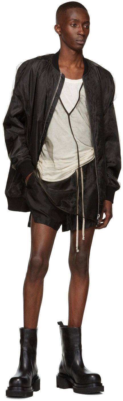 Rick Owens o1y0325 Bomber Jacket in Black Size US M / EU 48-50 / 2 - 4 Thumbnail