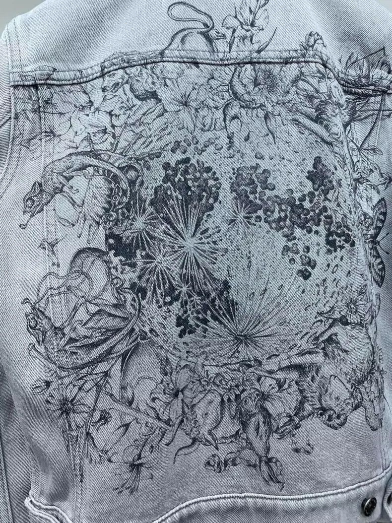 Dior Dior 21 autumn and winter ink painting washed denim jacket Size XXS / US 00 / IT 34 - 3 Thumbnail