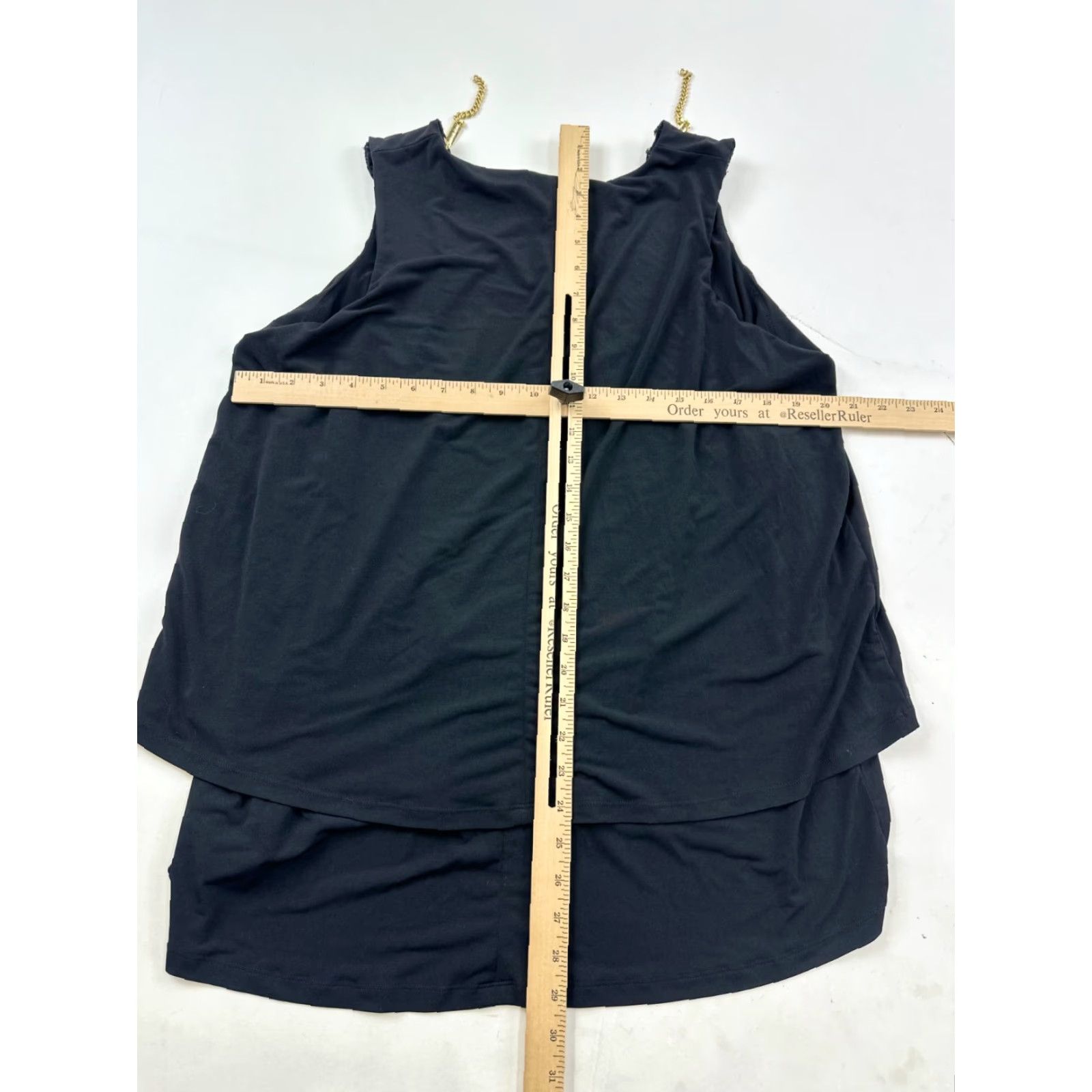 Michael Kors Michael Kors Top Womens 1X Black Sleeveless Tank Tunic Zip Round Neck Chiffon Layered Double Shoulder Polyester Machine Washable Casual 90s? Size XL / US 12-14 / IT 48-50 - 7 Thumbnail