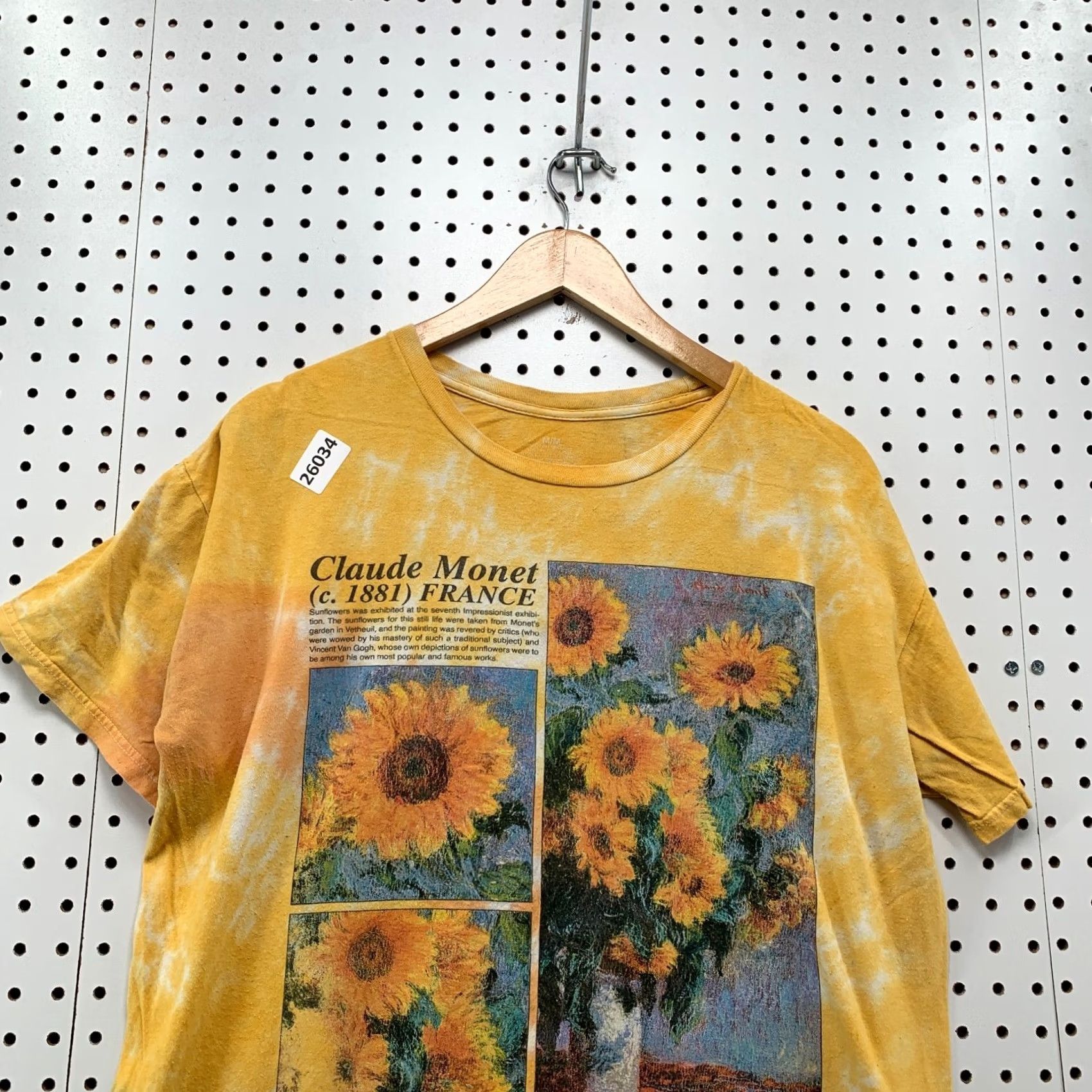 Fruit Of The Loom Sunflower Shirt Yellow Ti Dye Tournesols France Adult Medium Flower Tee 22x25.5 Size US M / EU 48-50 / 2 - 2 Thumbnail