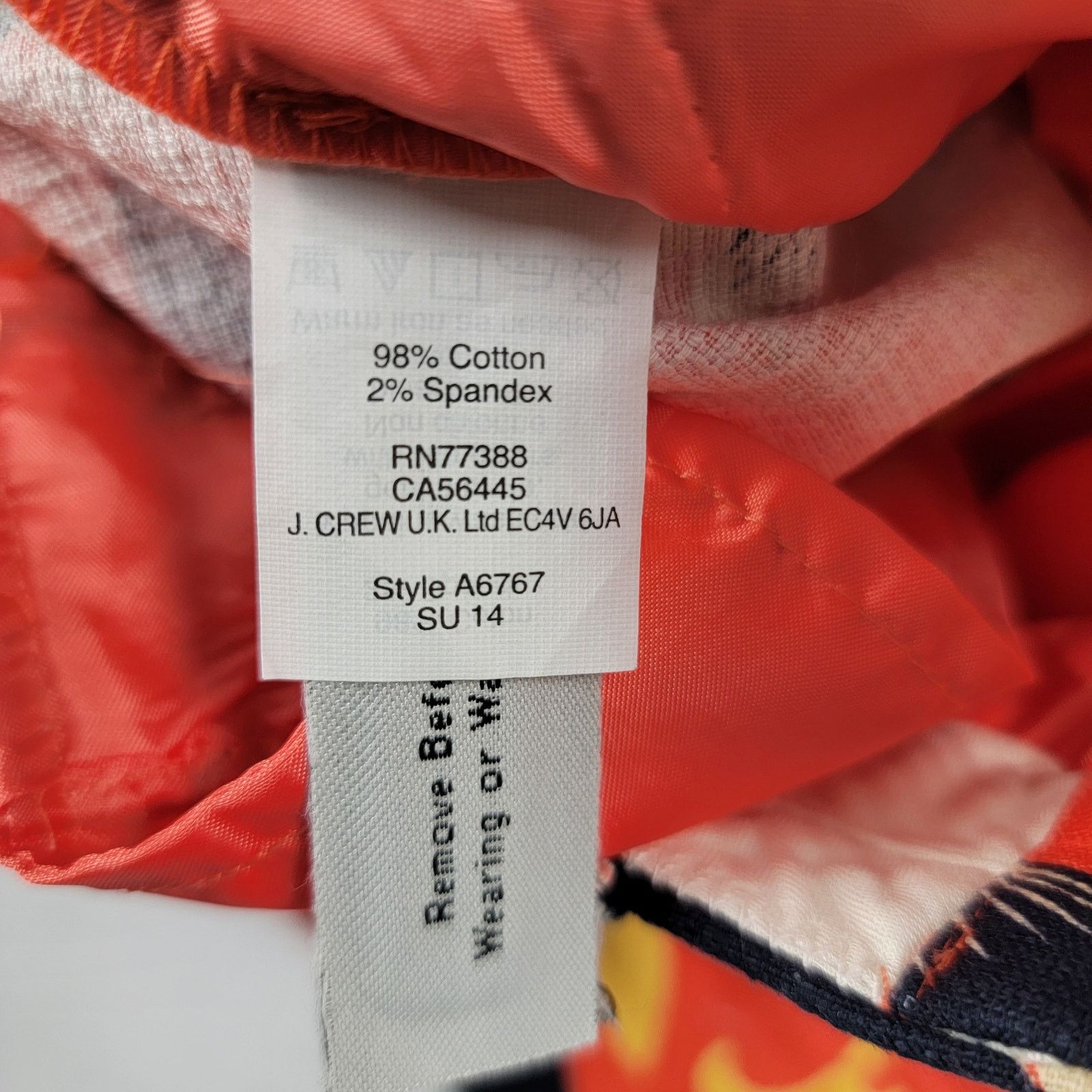 J.Crew J Crew Women Hibiscus Flora Shorts Sz 00 Orange/Black/Yellow Size 24" / US 00 / IT 34 - 4 Thumbnail