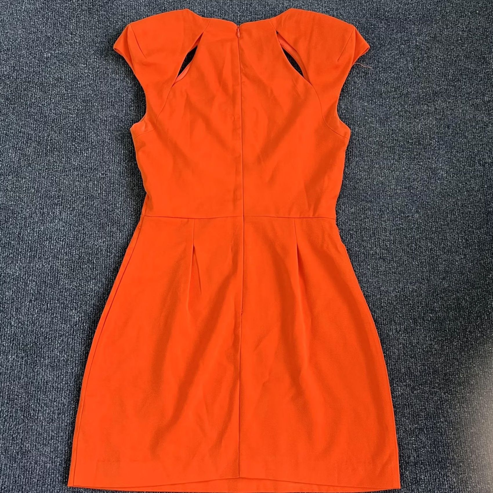 Vintage Cameo Dress Womens Small Orange Cutout Cap Sleeve Sheath Mini Party Cocktail Size S / US 4 / IT 40 - 4 Thumbnail