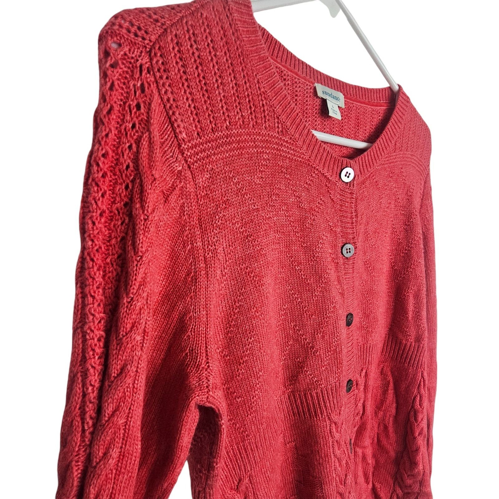 Sundry Sundance Womens Wool Alpaca Cardigan Sweater Sz L Cable Knit Size L / US 10 / IT 46 - 5 Thumbnail