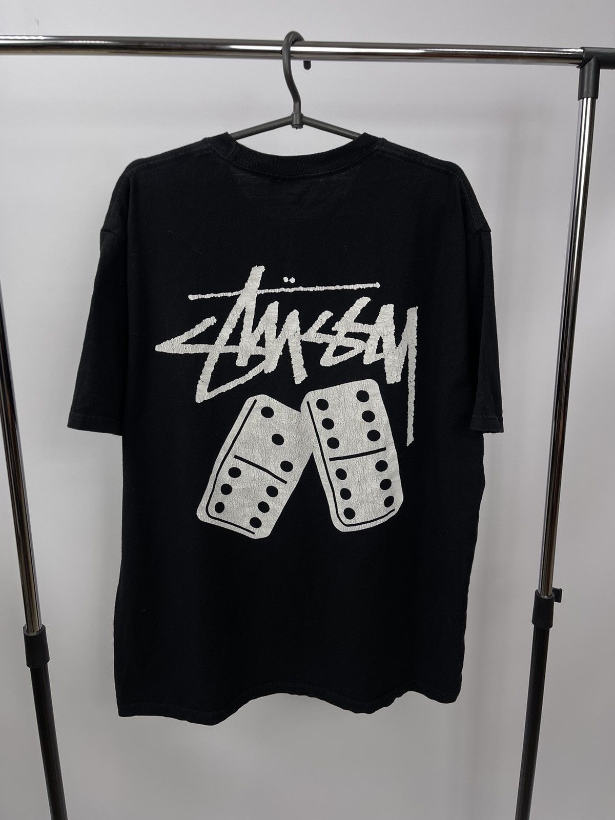 Stussy T-Shirt Big Logo Size L Black Made in Mexico