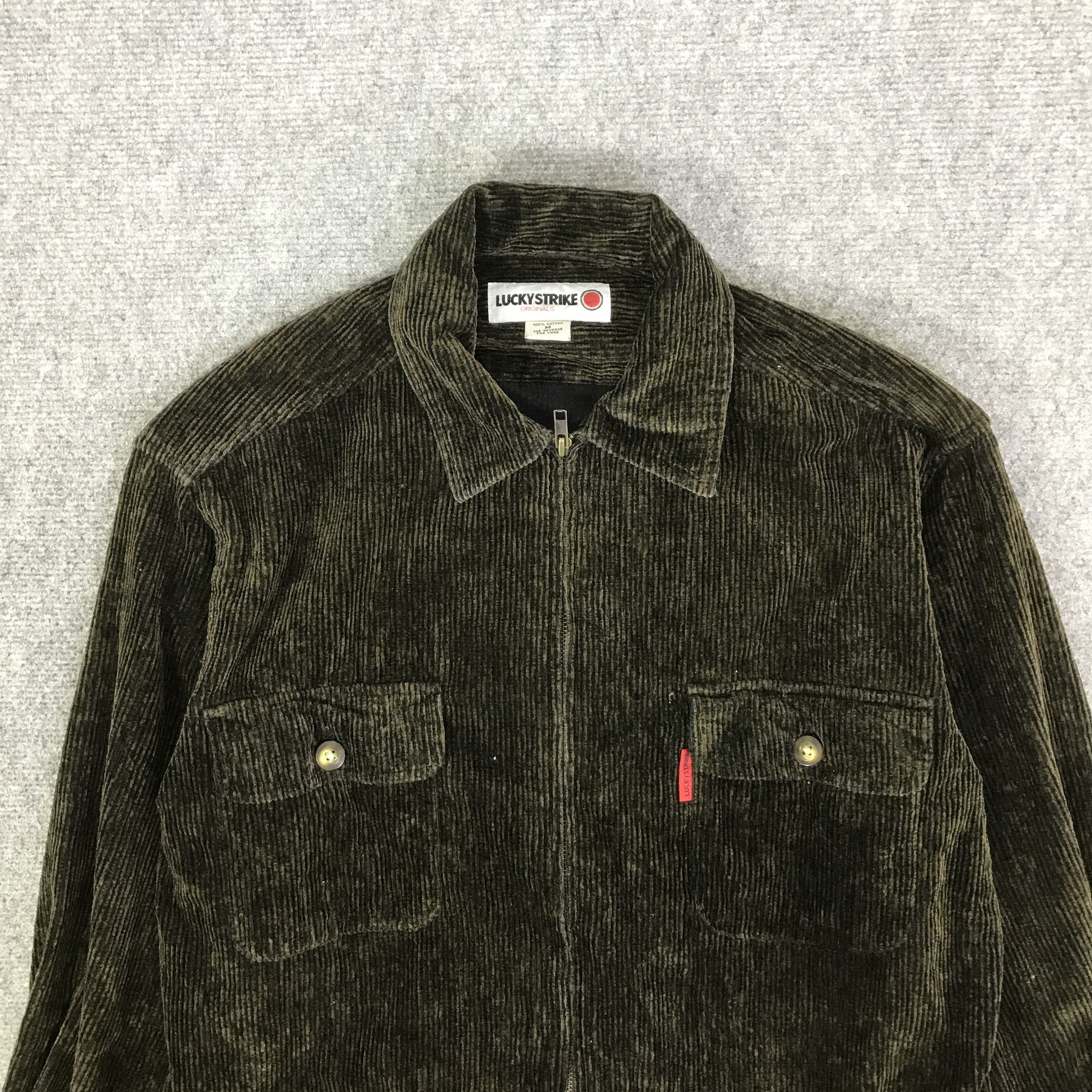 Japanese Brand LUCKY STRIKE CORDUROY ZIP JACKET K113B4 Size US L / EU 52-54 / 3 - 2 Thumbnail
