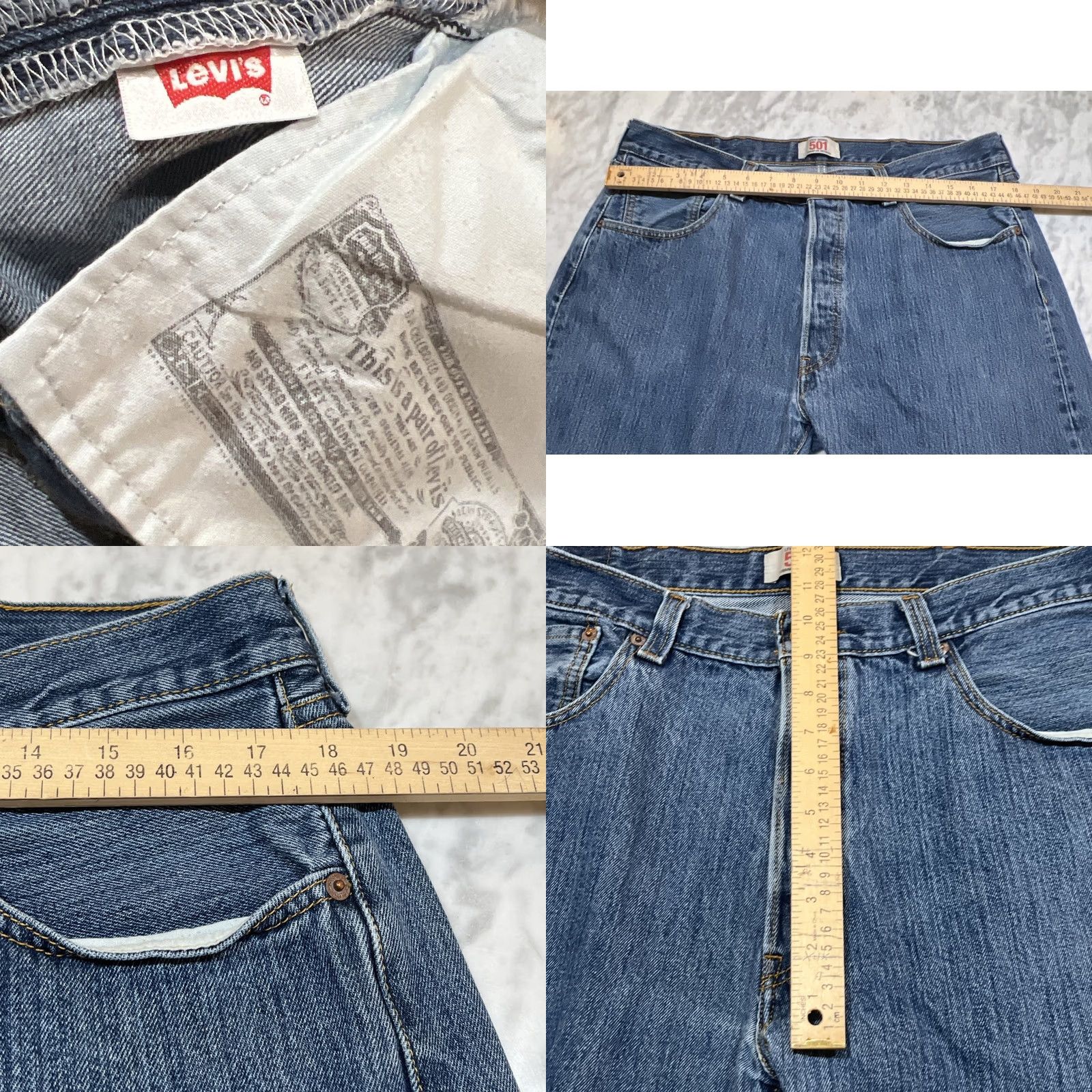 Levi's LEVIS 501 Original Straight Leg Jeans Men Button Fly 38x30 Measure 36x29 Size US 38 / EU 54 - 8 Thumbnail