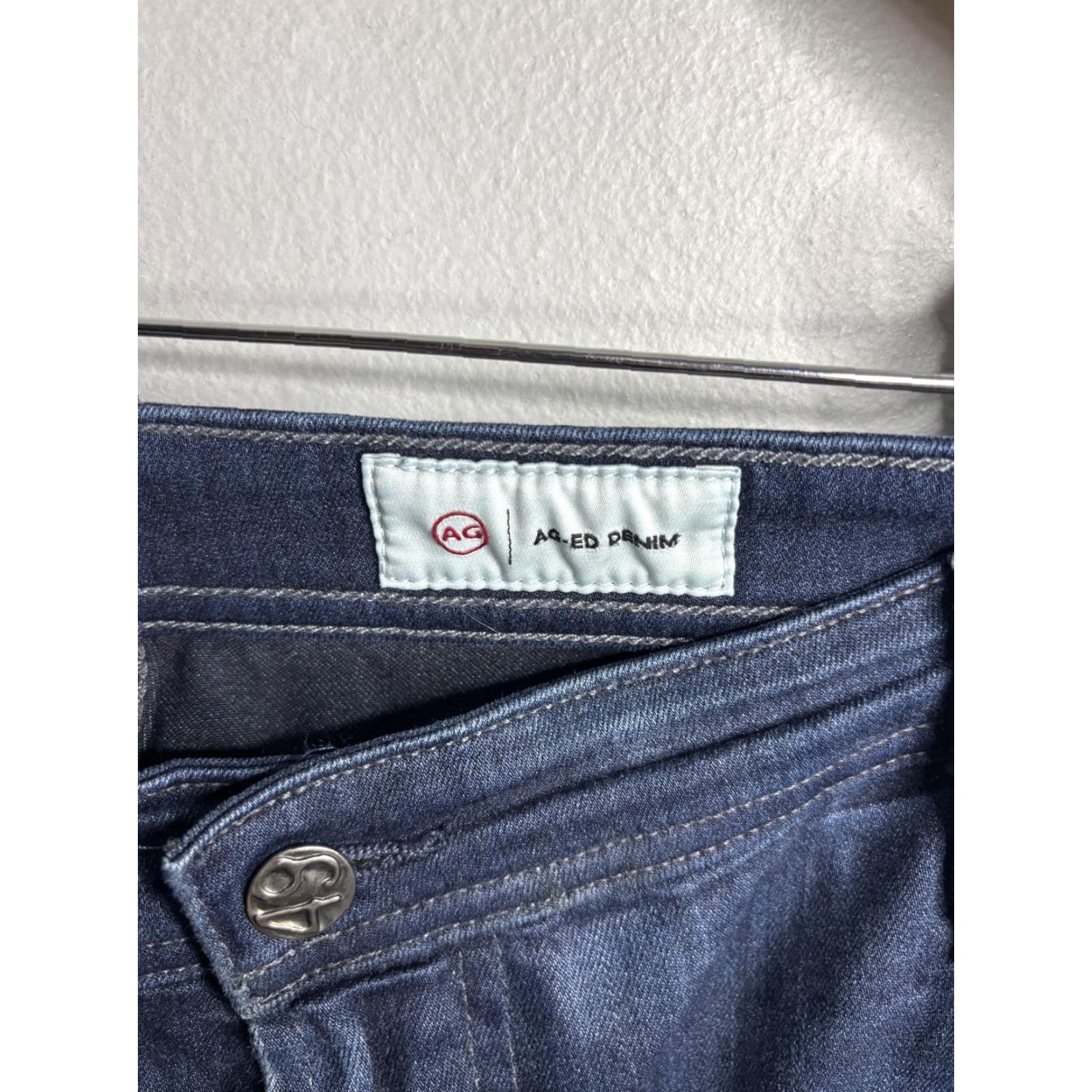 Denime AG Adriano Goldschmied Everett Jeans Mens Slim Straight 37x31 Blue Denim Size US 37 - 4 Thumbnail