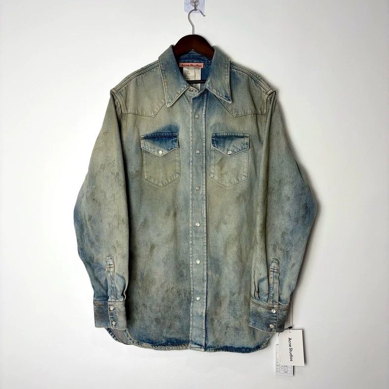 Acne Studios Acne Studios Mud-dyed vintage button-up denim long-sleeved Size US S / EU 44-46 / 1 - 1 Thumbnail