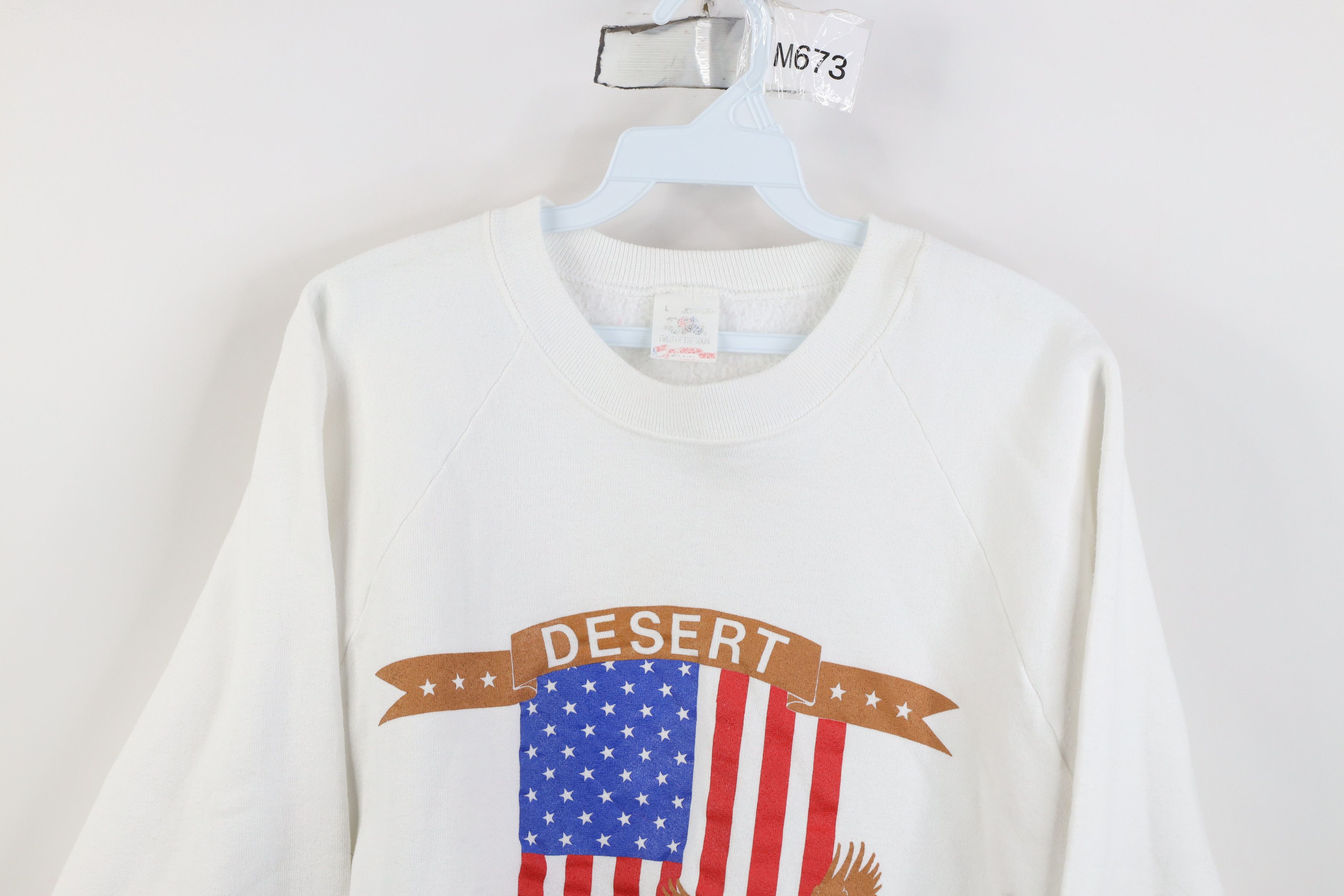 Vintage Vintage 90s Military Support Desert Storm Sweatshirt Size L / US 10 / IT 46 - 2 Thumbnail