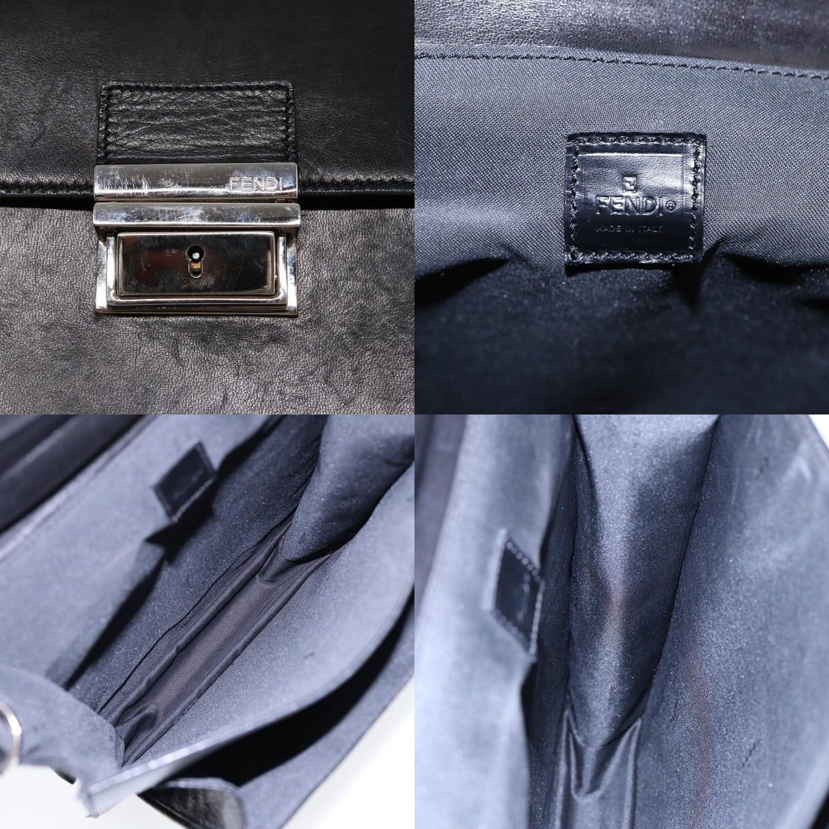 Fendi FENDI Hand Bag Leather Black Silver Size ONE SIZE - 11 Thumbnail