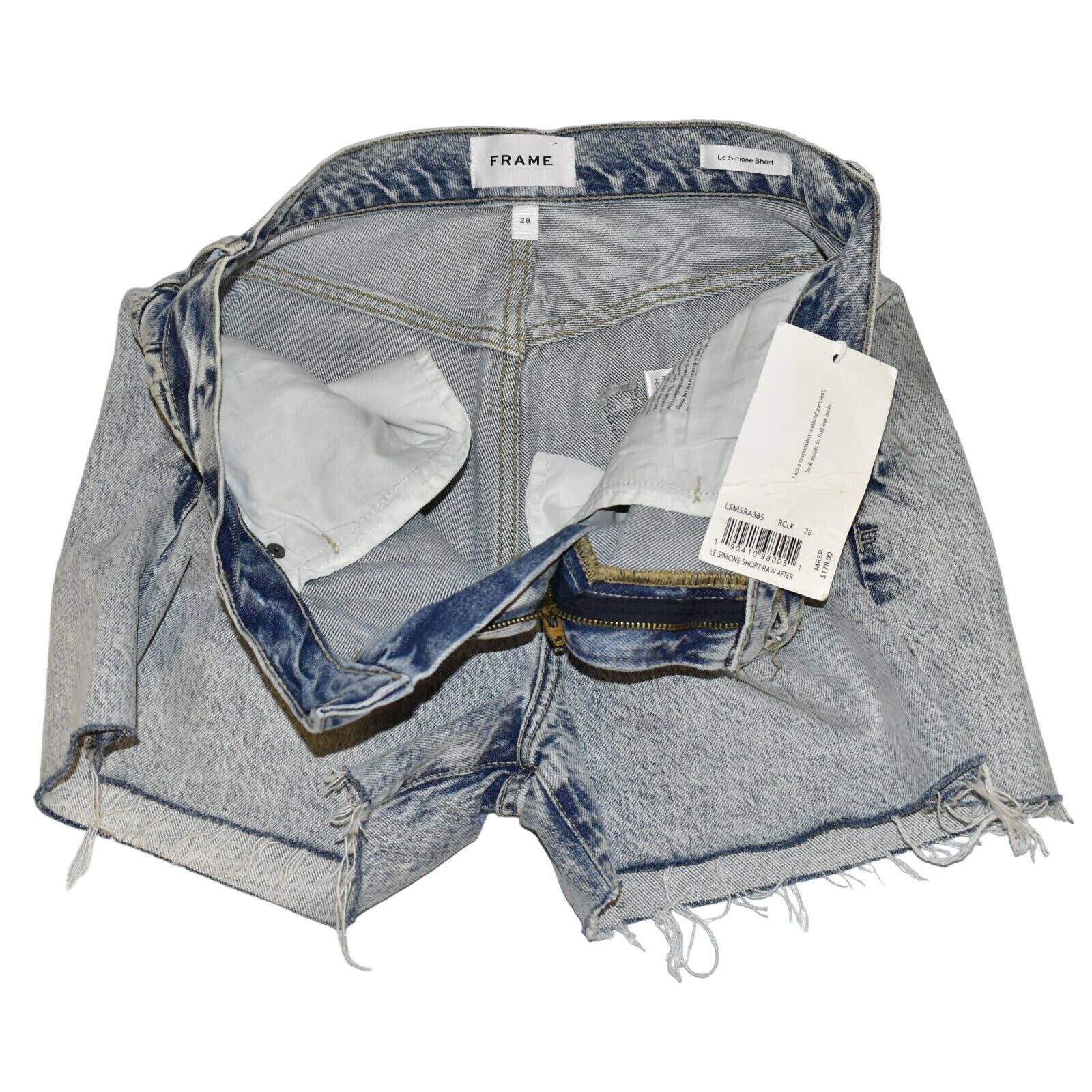 Frame NWT FRAME Le Simone Cut Off Raw Hem Jean Shorts Size 28 $178 Size 28" / US 6 / IT 42 - 4 Thumbnail