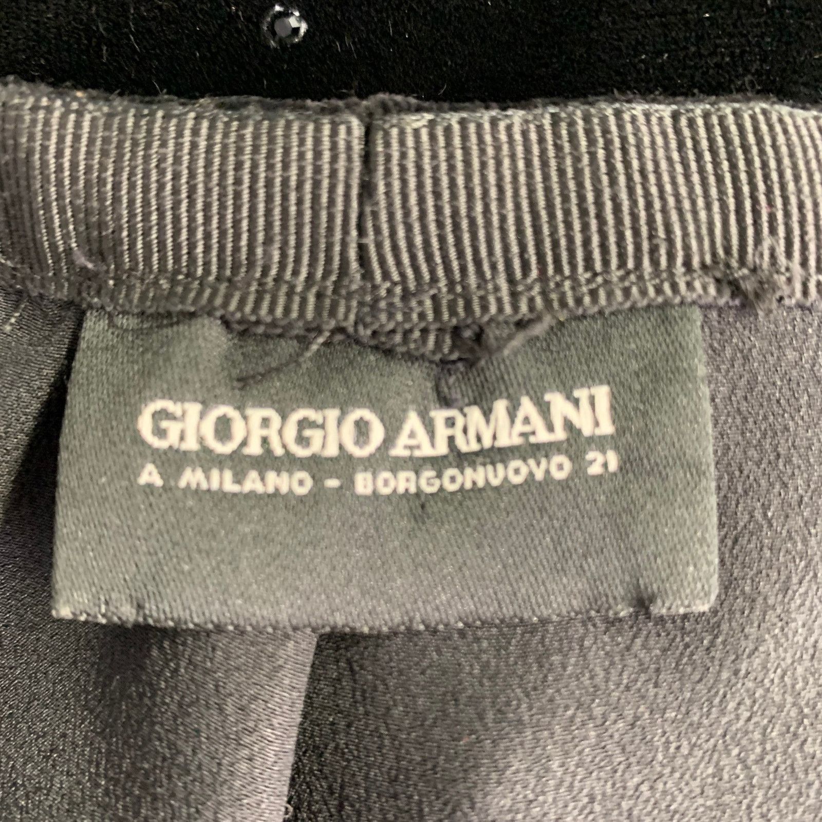 Giorgio Armani Size S Black Velvet Rhinestones Side Zipper Casual Pants Size 28" / US 6 / IT 42 - 3 Thumbnail