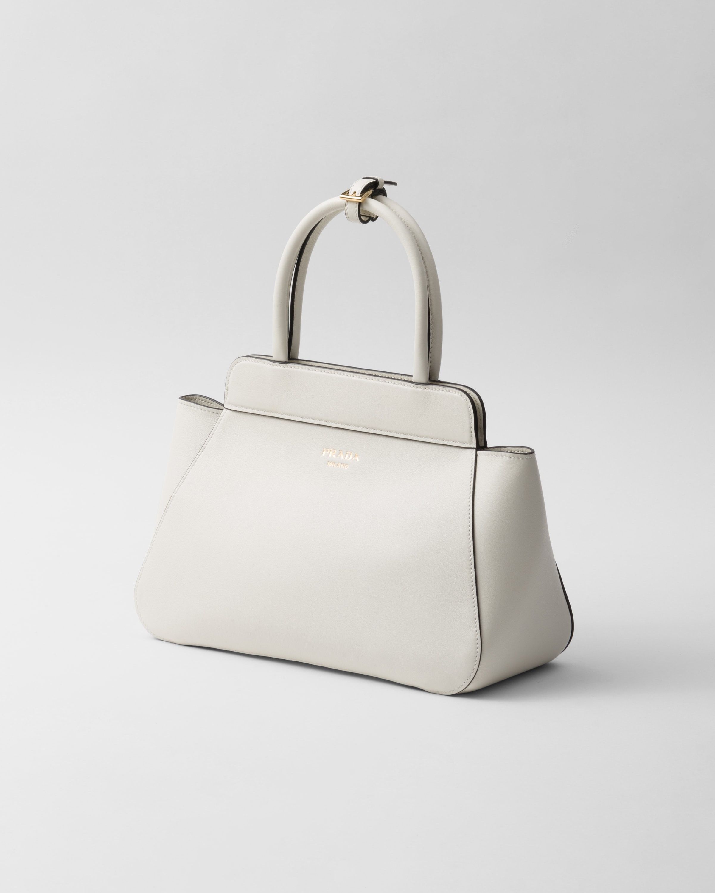 Prada o1la1rc1a0925 Size: OS / Medium Leather Tote Bag in White Size ONE SIZE - 3 Thumbnail