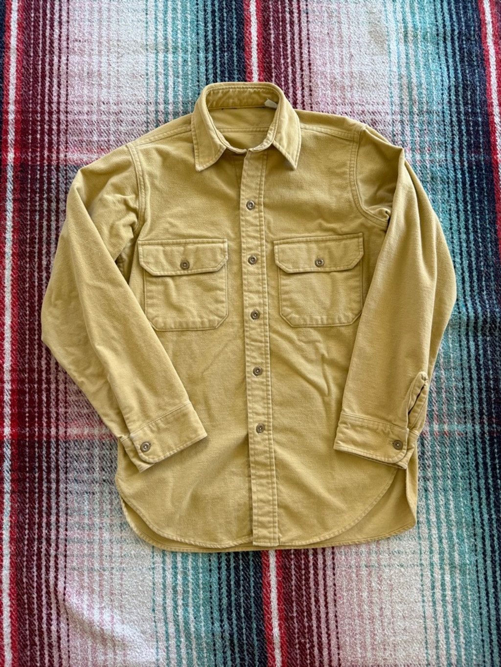 L.L. Bean 70s LL Bean Yellow Chamois Shirt S Size US S / EU 44-46 / 1 - 1 Thumbnail