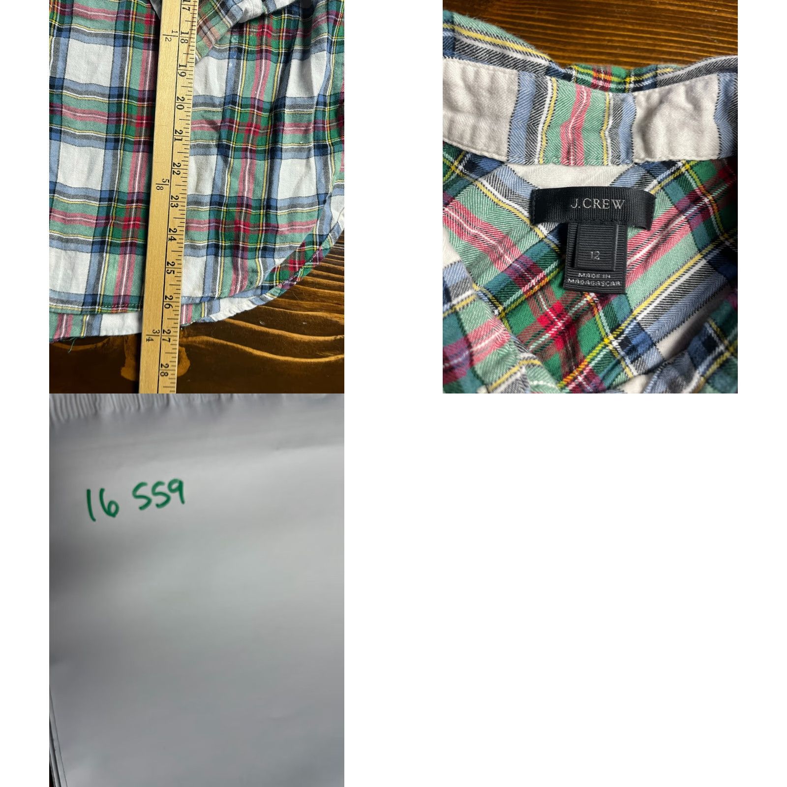 J.Crew J.CREW Shirt Women's Size 12 Green Plaid Button Up Color Shading Size XL / US 12-14 / IT 48-50 - 8 Thumbnail