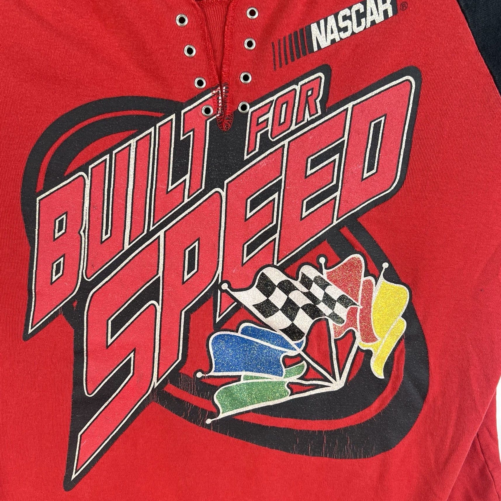 NASCAR NASCAR Built For Speed T-Shirt Womens Size 18 Red Short Sleeve Tunic Colorblock Black Widow Cars Classic Size XXL / US 16-18 / IT 52-54 - 2 Thumbnail
