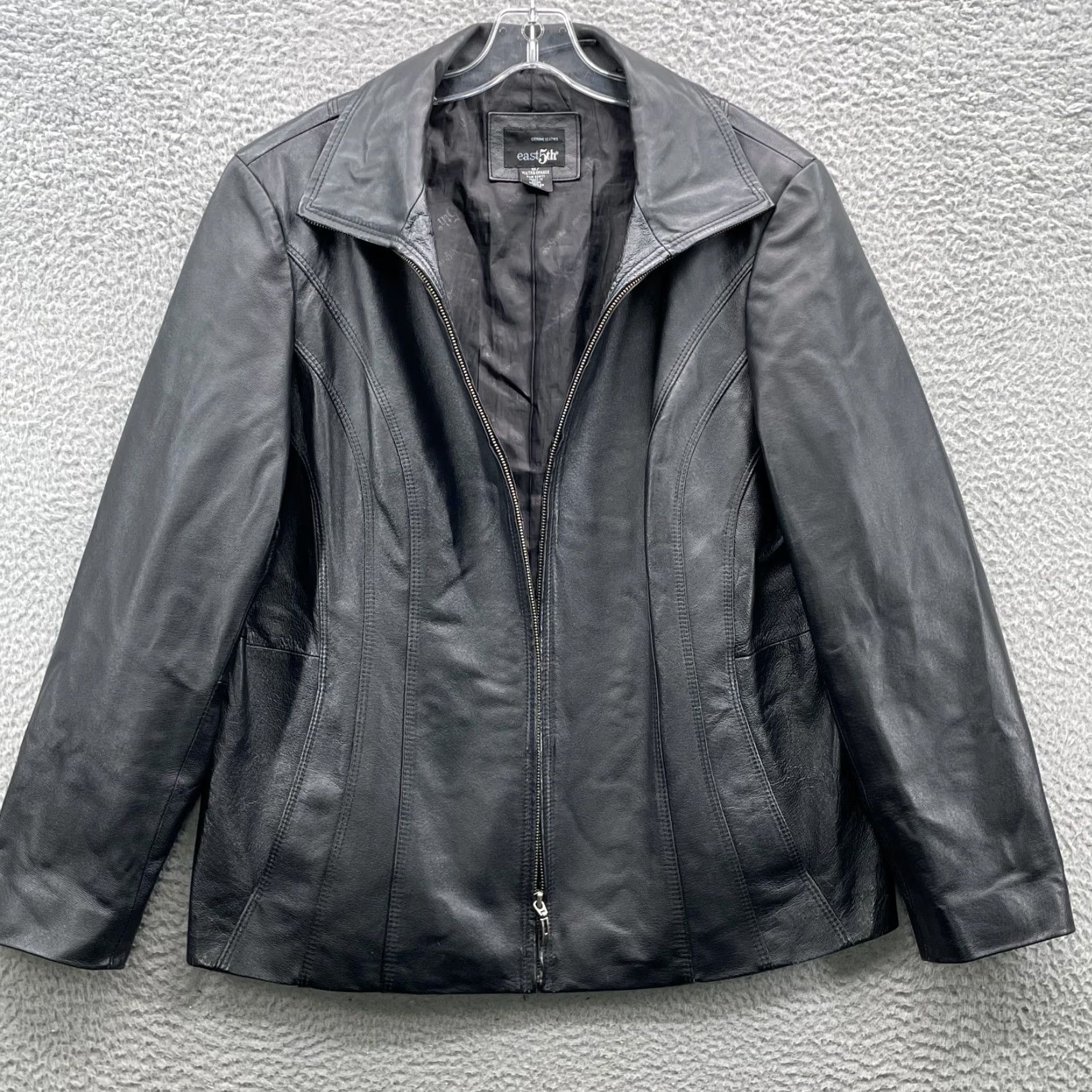 Vintage East 5th Leather Jacket Womens 1x Zip Up 90s Classic Moto Chic Streetwear Biker Size XL / US 12-14 / IT 48-50 - 4 Thumbnail