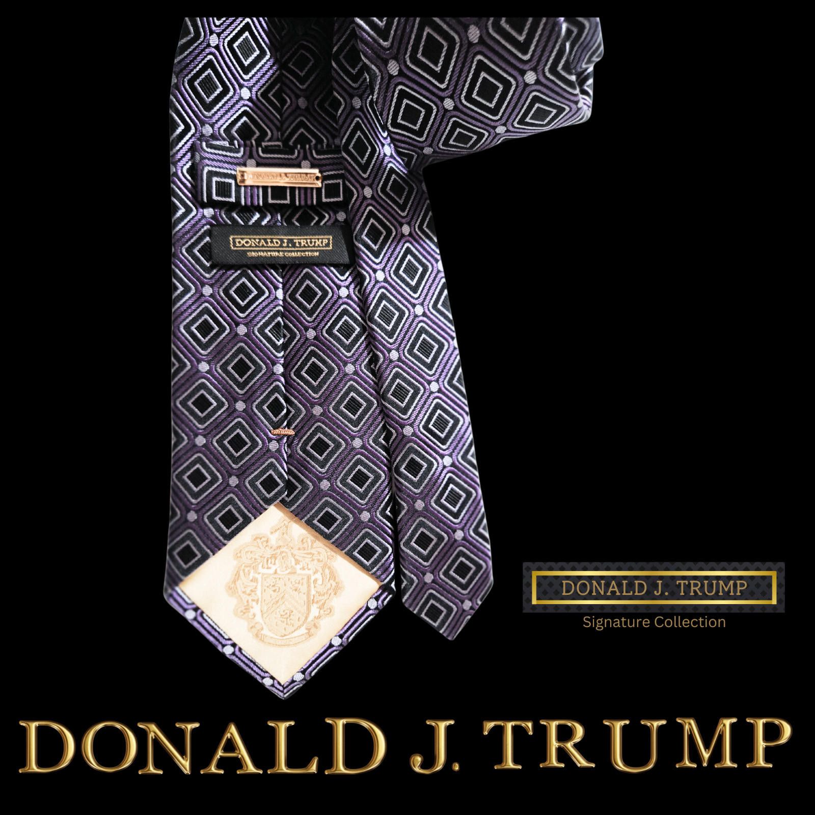 Designer Donald Trump Collection Necktie Purple Silk w/ Tie Gift Box Size ONE SIZE - 2 Thumbnail