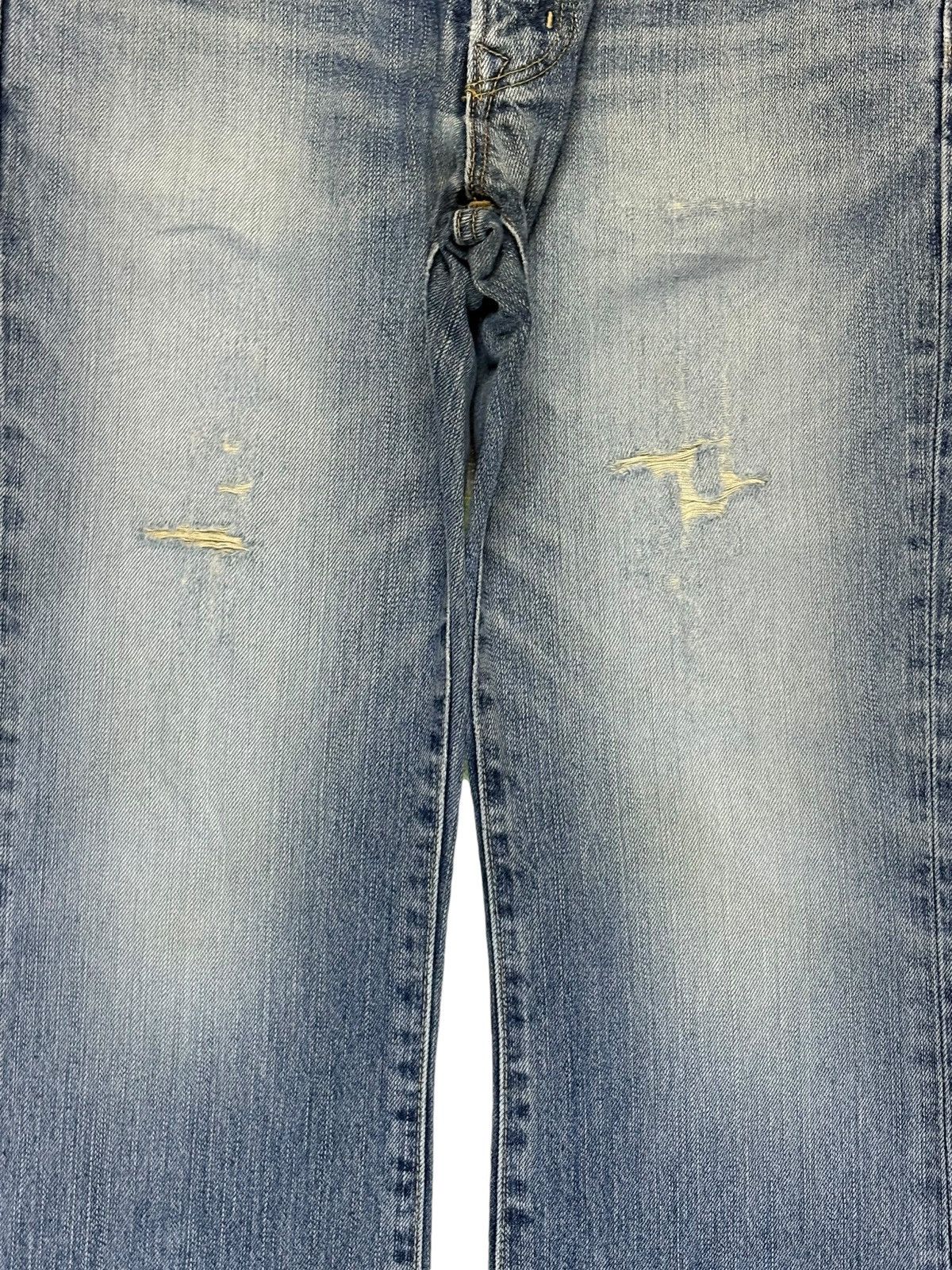 Edwin × Japanese Brand Exclusive Vintage Edwin XV Mud Wash Distress Flare Jeans Size US 30 / EU 46 - 5 Thumbnail