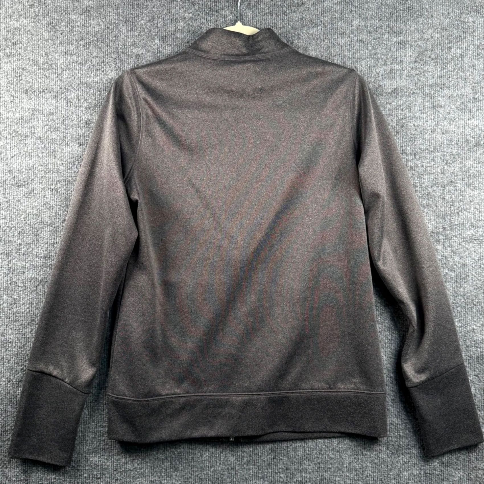 Vintage Alo Sport Full Zip Jacket Women M/L Charcoal Grey Thumbholes Pockets Mock Neck Lightweight Activewear Athleisure Size L / US 10 / IT 46 - 2 Thumbnail