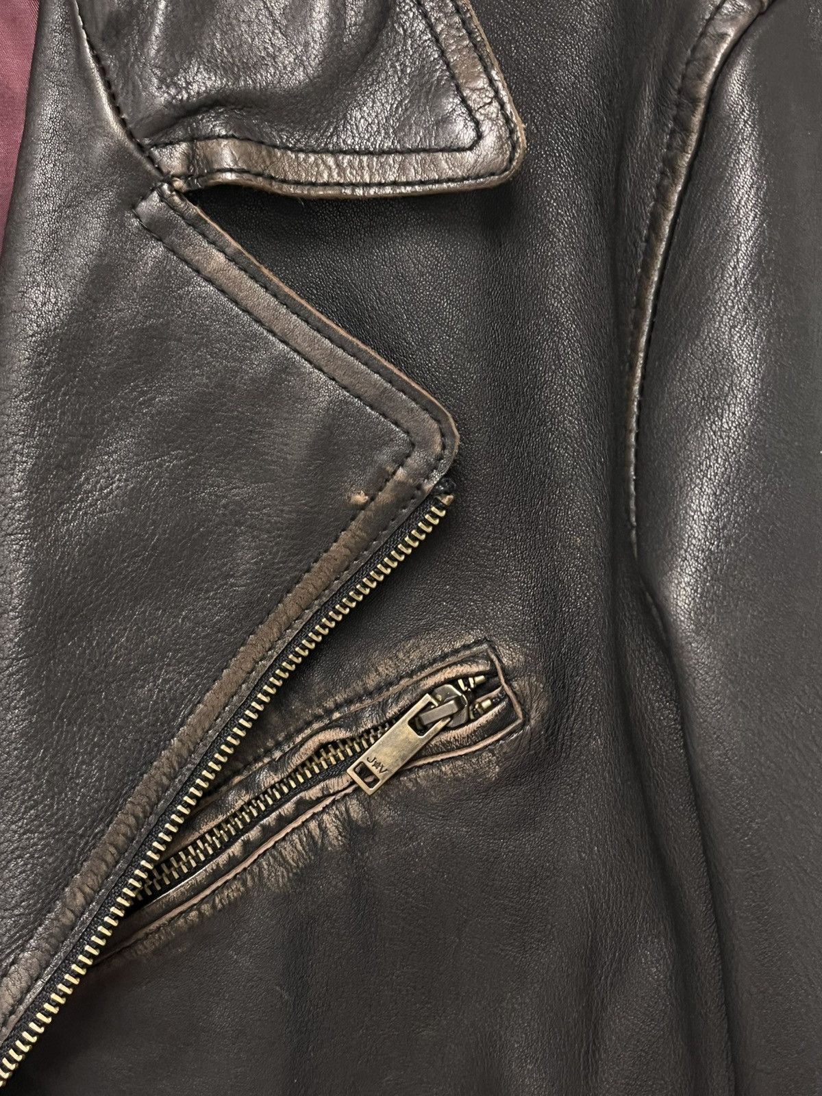 John Varvatos Asymmetrical leather biker jacket. Size US L / EU 52-54 / 3 - 6 Thumbnail