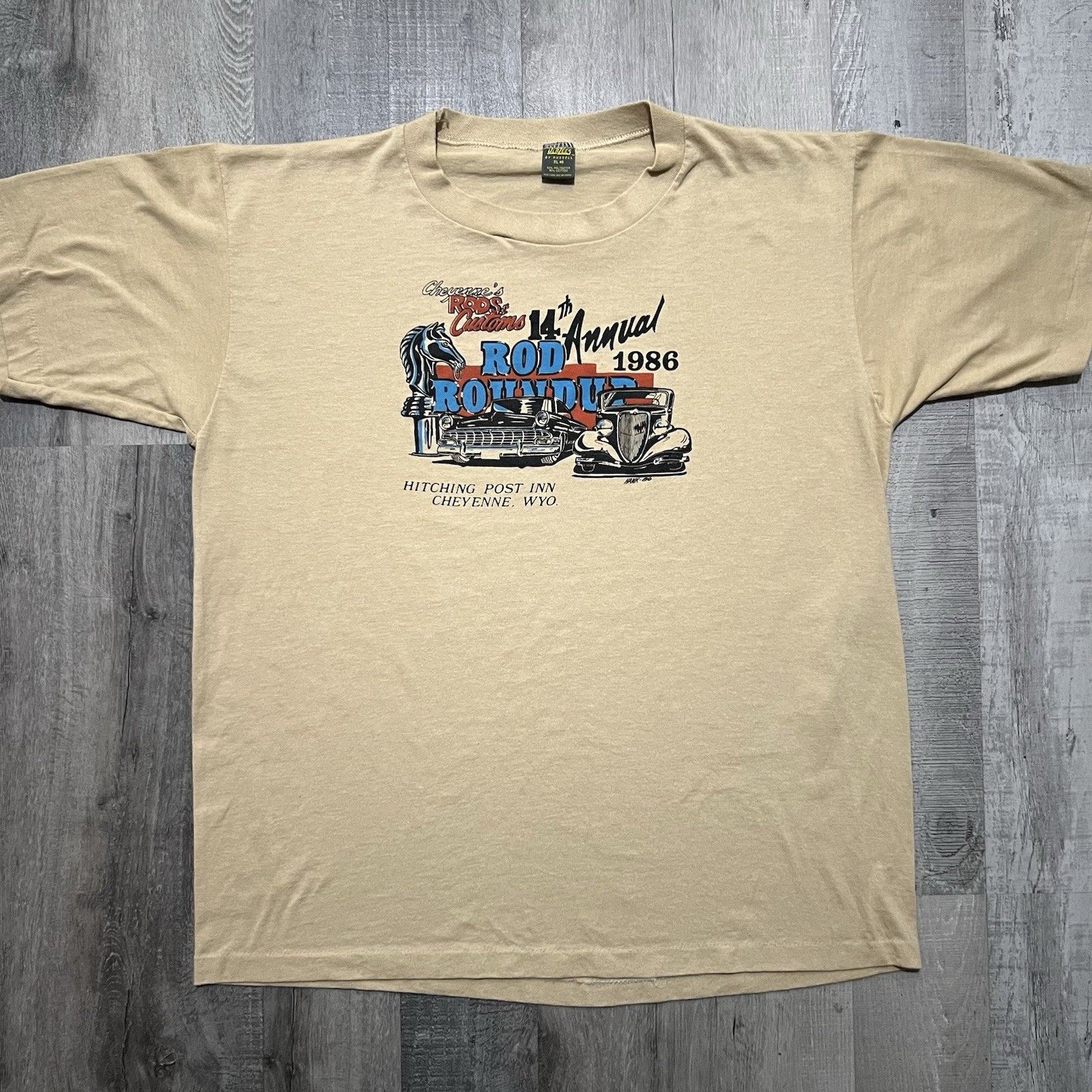 Jerzees VTG Cheyenne Rods & Customs 14th Hot Rod Car Show Shirt Size US XL / EU 56 / 4 - 1 Thumbnail