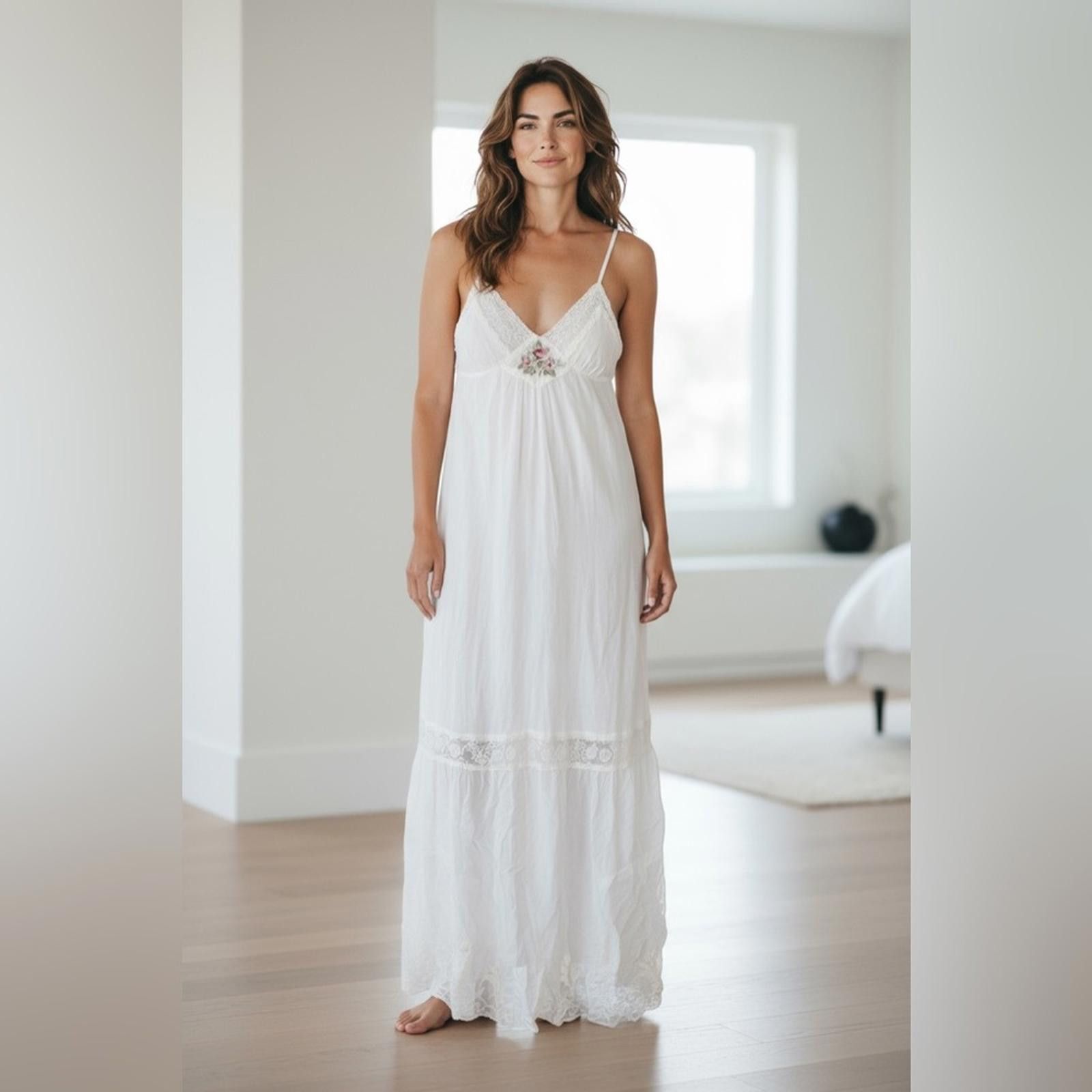 johnny was white embroidered dress Cotton Ruched Sleeve Tunic Dress