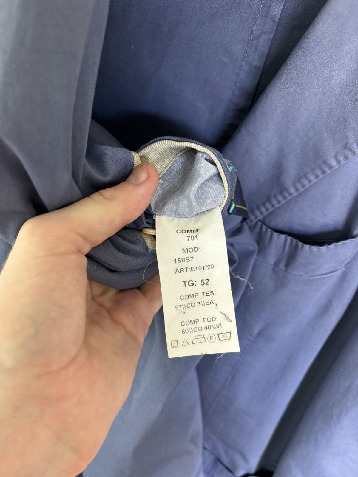 Vintage Grima's Sports Coat Vintage Cotton Blazer Made in Italy Size 52R - 7 Thumbnail