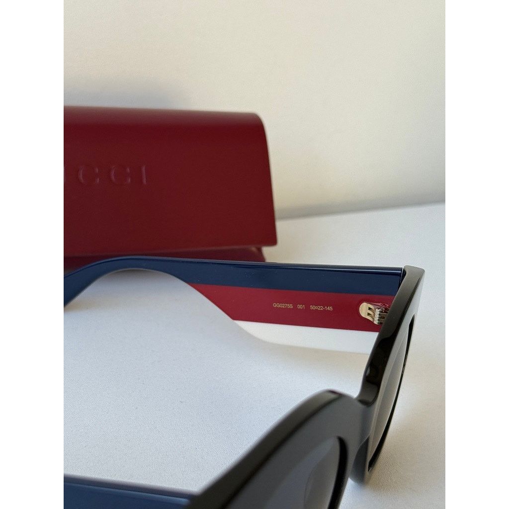 Gucci RARE! NEW Gucci GG0275S Striped Arm Cat Eye Sunglasses Size ONE SIZE - 9 Thumbnail