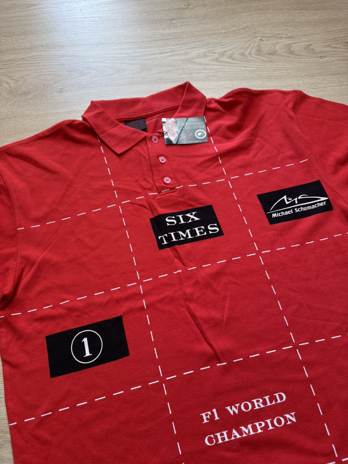 Marlboro Vintage Michael Schumacher Formula 1 Ferrari Red Polo Shirt Size US XXL / EU 58 / 5 - 2 Thumbnail
