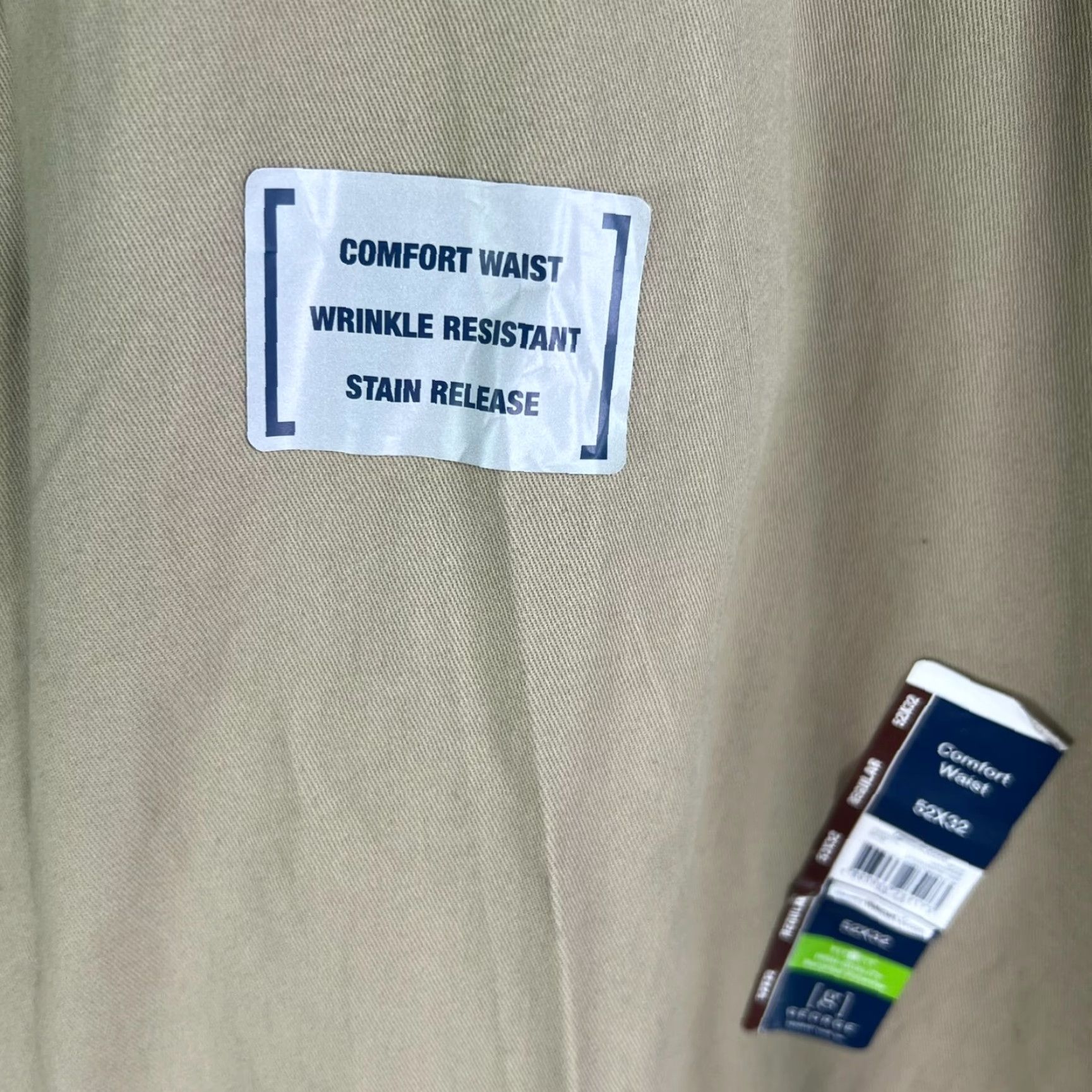 George Beige George Pants Khakis Mens 52 32 Stretch Cotton Canvas Button Zip Flat Front Straight 5-Pocket Size US 36 / EU 52 - 4 Thumbnail
