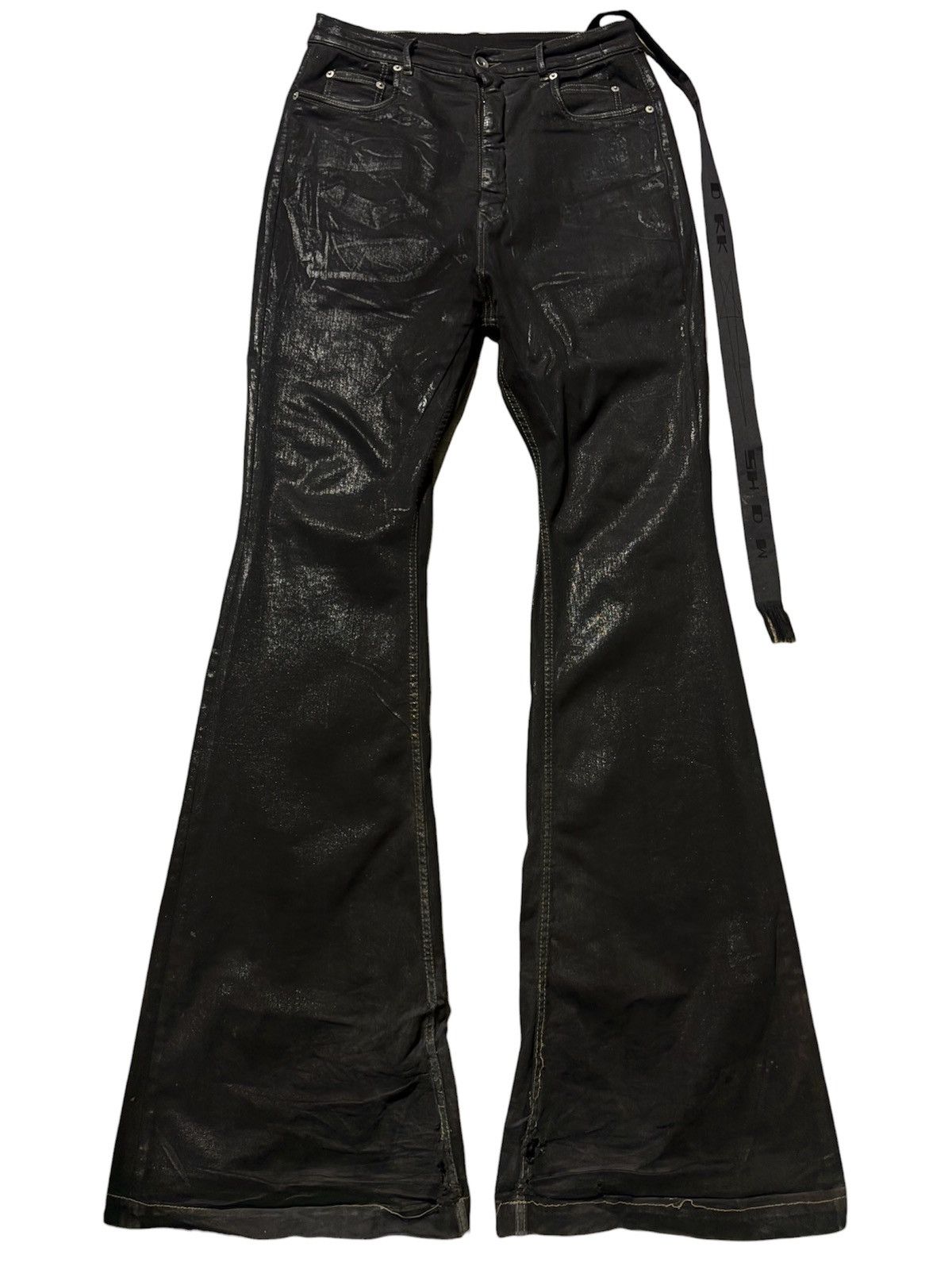 Rick Owens AW22 Rick Owens Waxed Bolan Bootcut Flared Denim Jeans