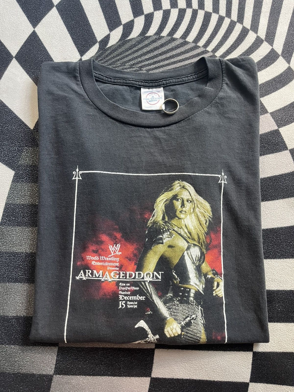 WWF Vtg Torrie Wilson WWE ARMAGEDDON 2002’s long sleeve shirt Size US XL / EU 56 / 4 - 10 Thumbnail
