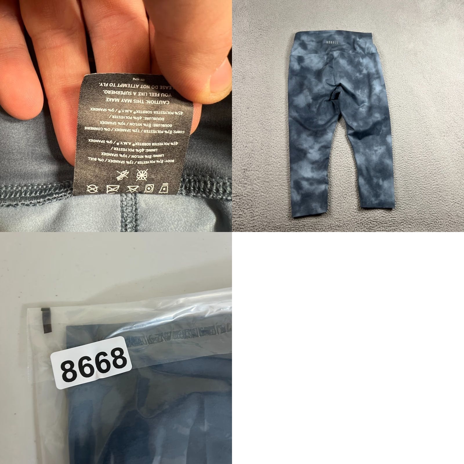 Vintage Nobull Leggings Womens Cropped M Blue Breathable Compression Stretch Nylon Spandex Inseam 20in Solid Athleisure Logo Sports CrossFit Gym Yoga Size 32" / US 10 / IT 46 - 8 Thumbnail