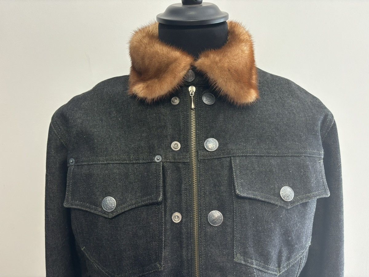 Jean Paul Gaultier Jean Paul Gaultier Cognac mink and denim jacket Size S / US 4 / IT 40 - 4 Thumbnail