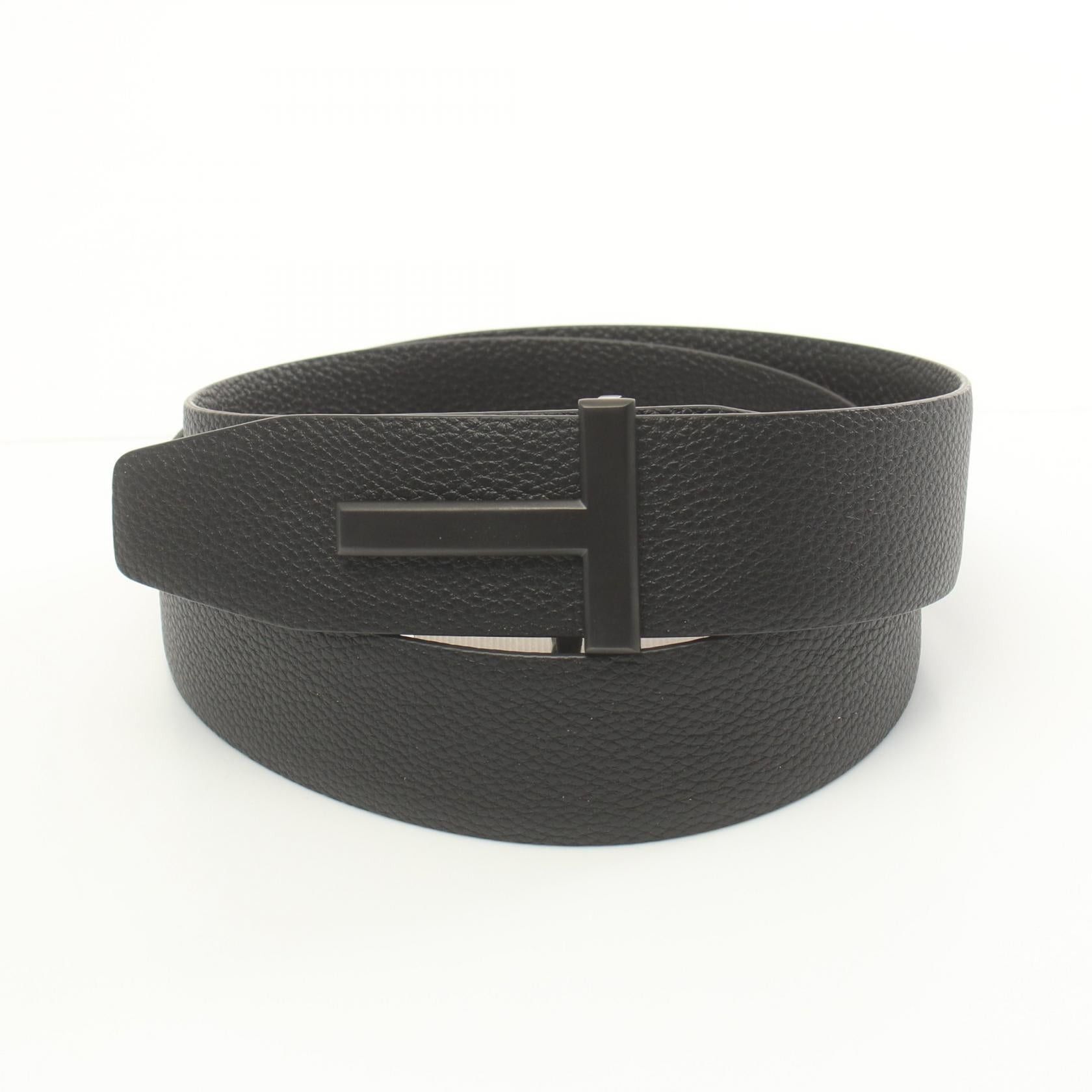 Tom Ford T Logo Belt Leather Black