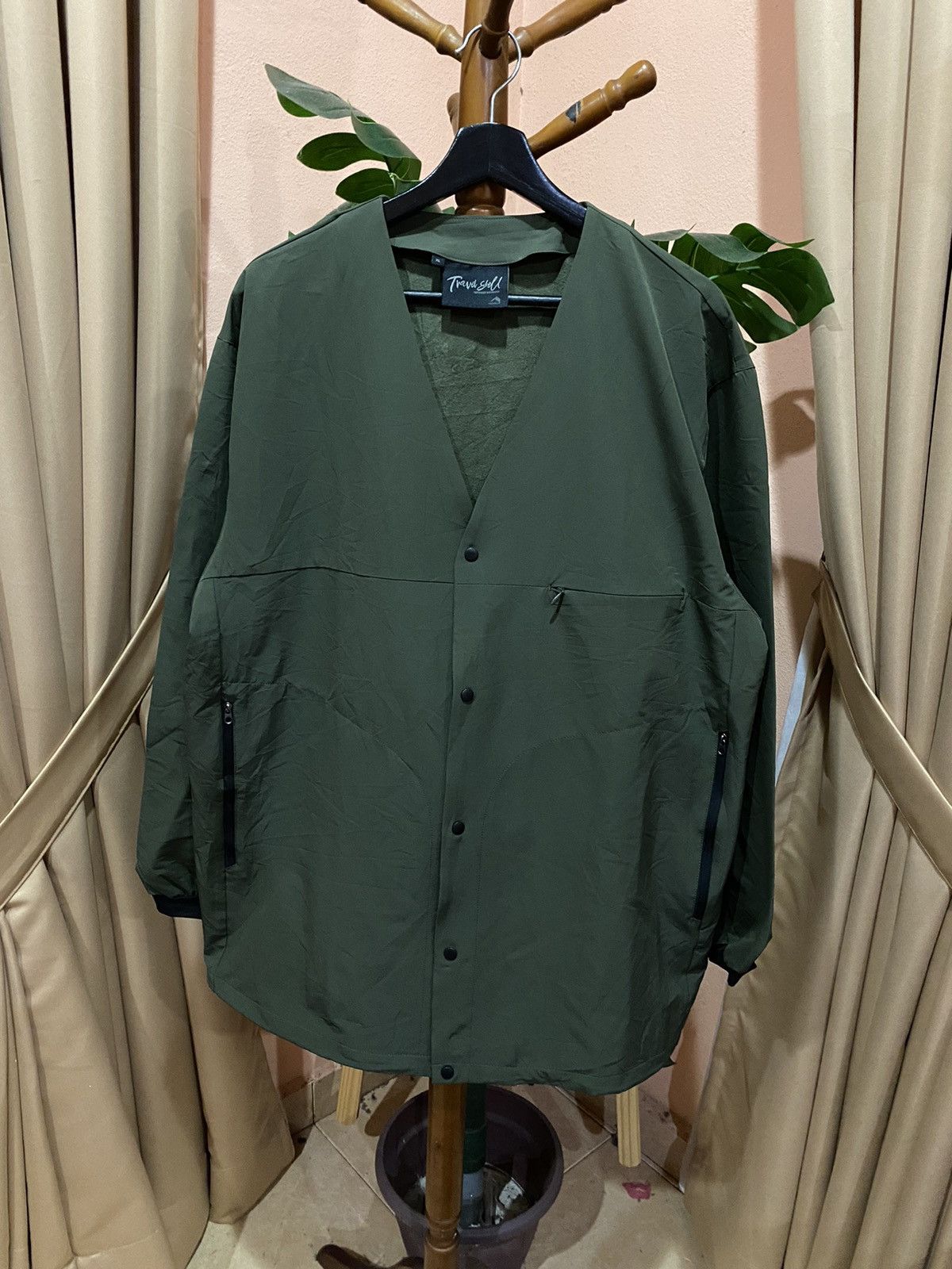 Other Travel Shell Lightweight Jacket - Olive Green Button-Up Size US XL / EU 56 / 4 - 1 Thumbnail