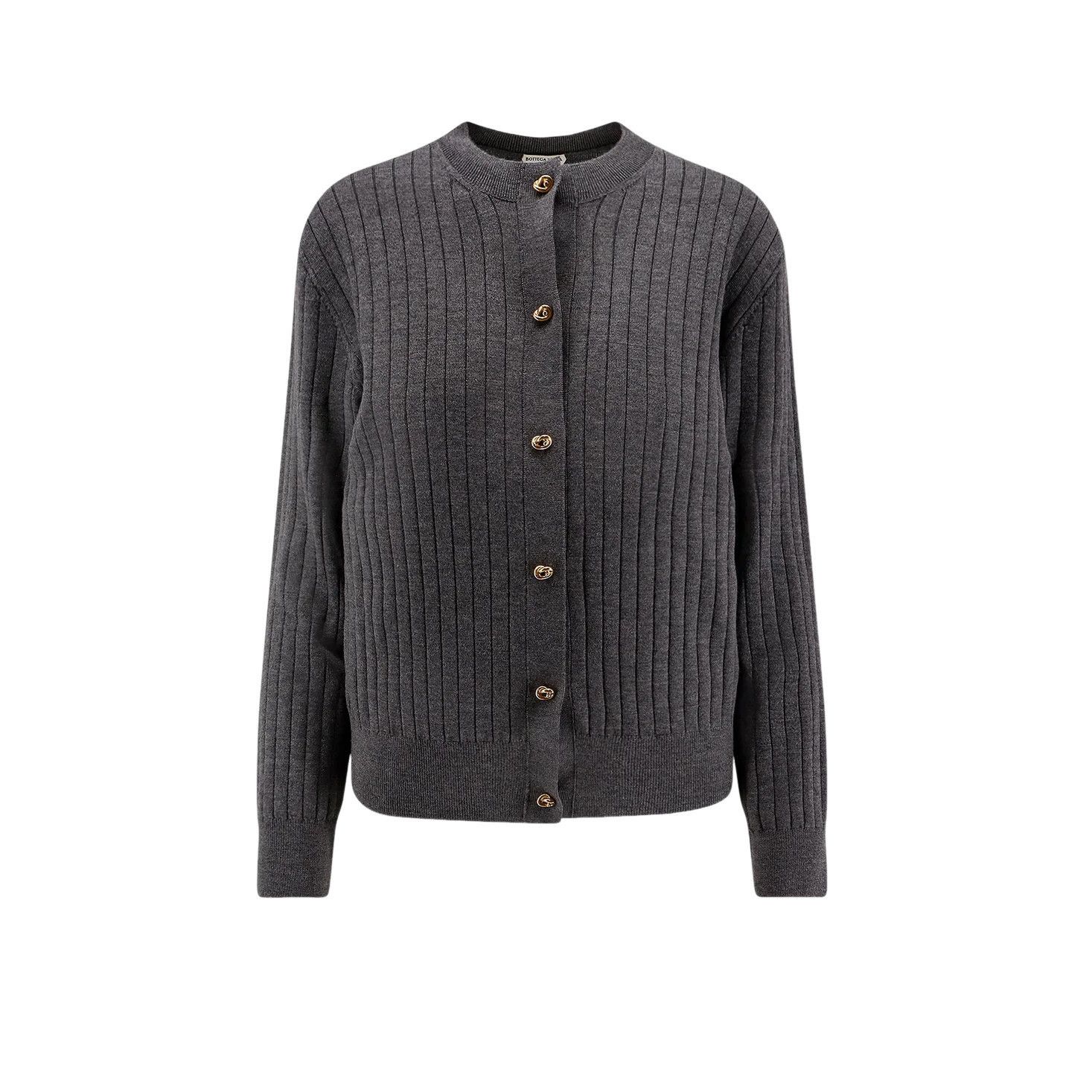 BOTTEGA VENETA Gray Wool Cardigan New And Authentic (Women's