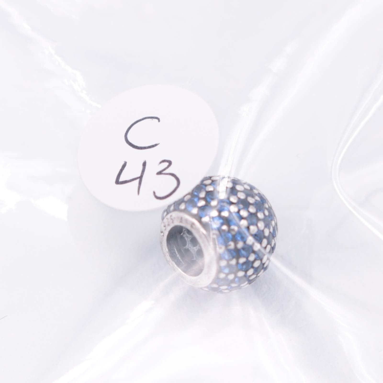 Authentic PANDORA Pave Lights with Blue Crystal Charm