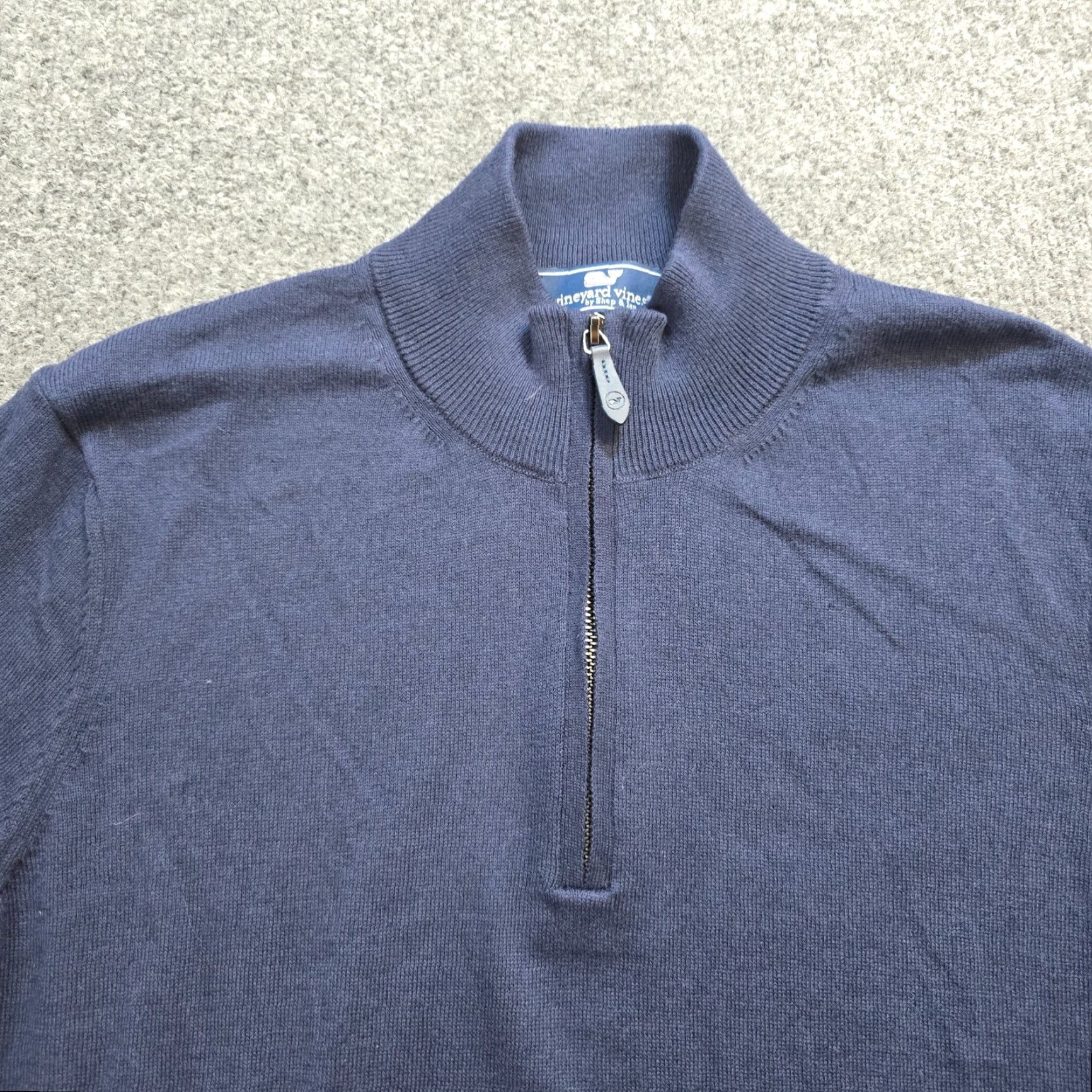 Vineyard Vines Vineyard Vines Sweater Mens Medium Blue 1/4 Zip Cashmere Blend Stretch Career Pullover Mock Neck Fashion Casual Business Mens/Unisex? Size US M / EU 48-50 / 2 - 2 Thumbnail