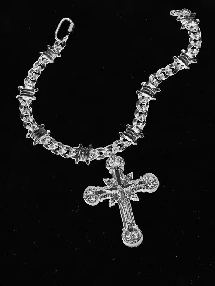 Jewelry 🔥 Luxe Acrylic Cross Necklace | Clear Crystal Design Size ONE SIZE - 3 Thumbnail
